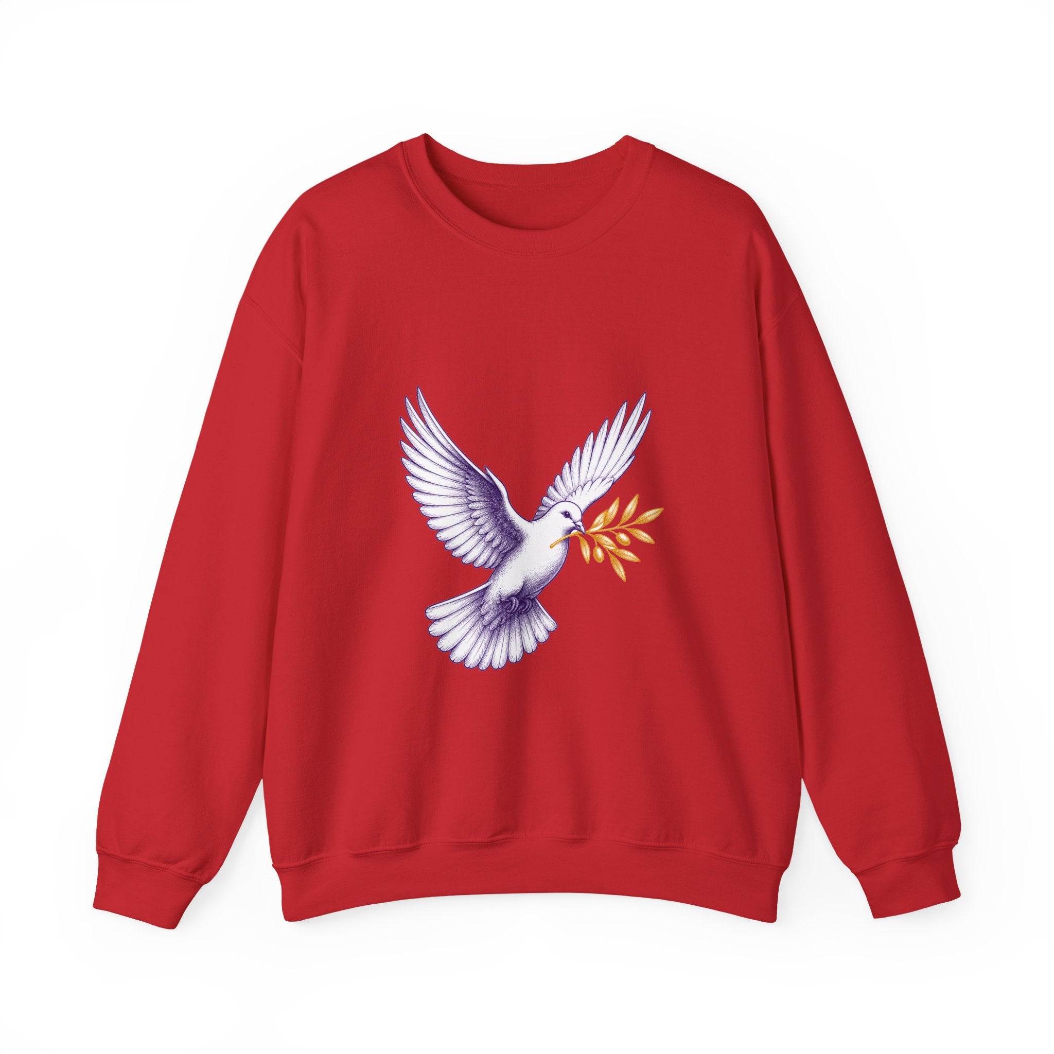 Matching Couple Sweatshirt - Wolf & Dove Matching Couple Crewneck Sweatshirt Hand-Drawn Art His Hers Best Friend Gift - Design B