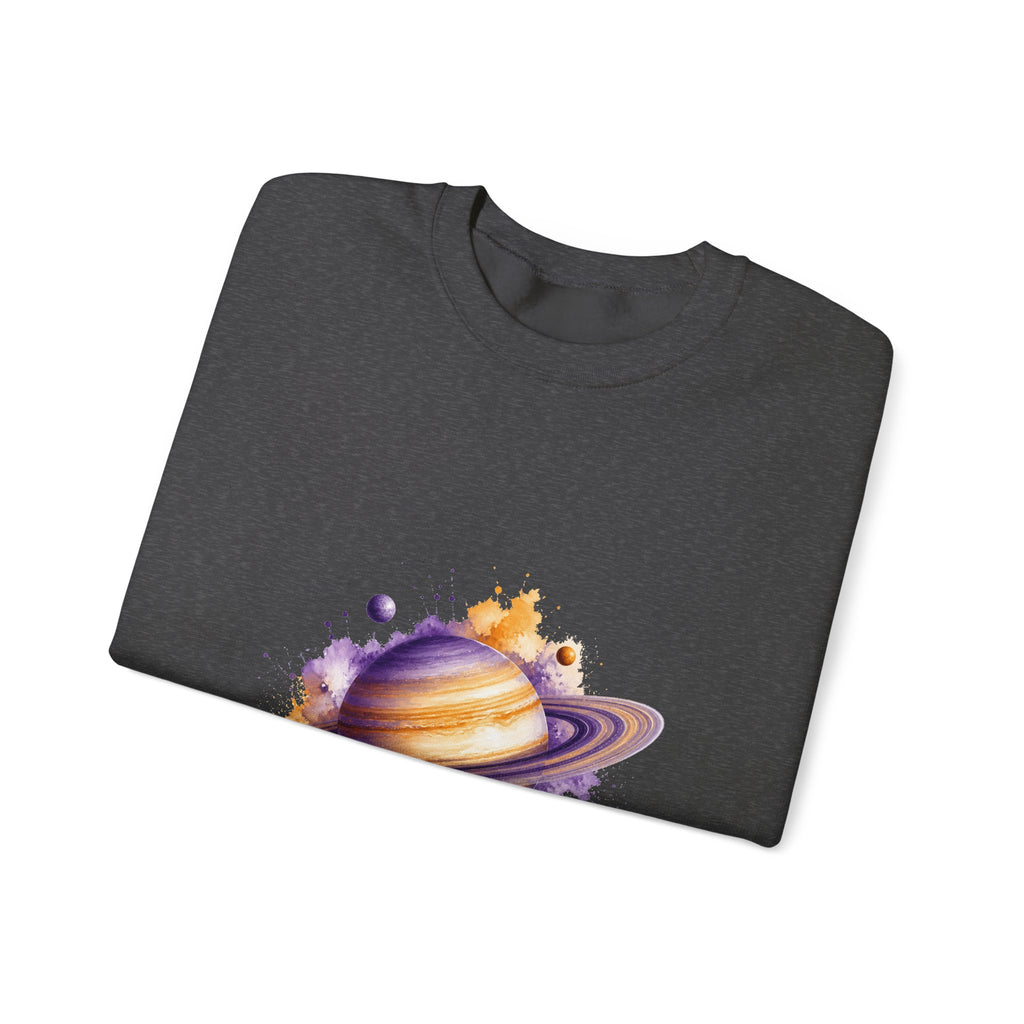 Matching Couple Sweatshirt - Saturn & Jupiter Matching Couple Comfort Colors Crew Watercolor Art His Hers Birthday Gift - Design A