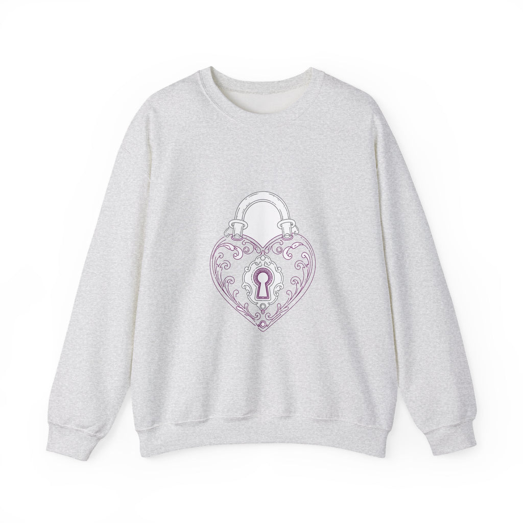 Matching Couple Sweatshirt - Key & Lock Matching Couple Premium Fleece Sweatshirt Minimalist Art His Hers Christmas Gift - Design B