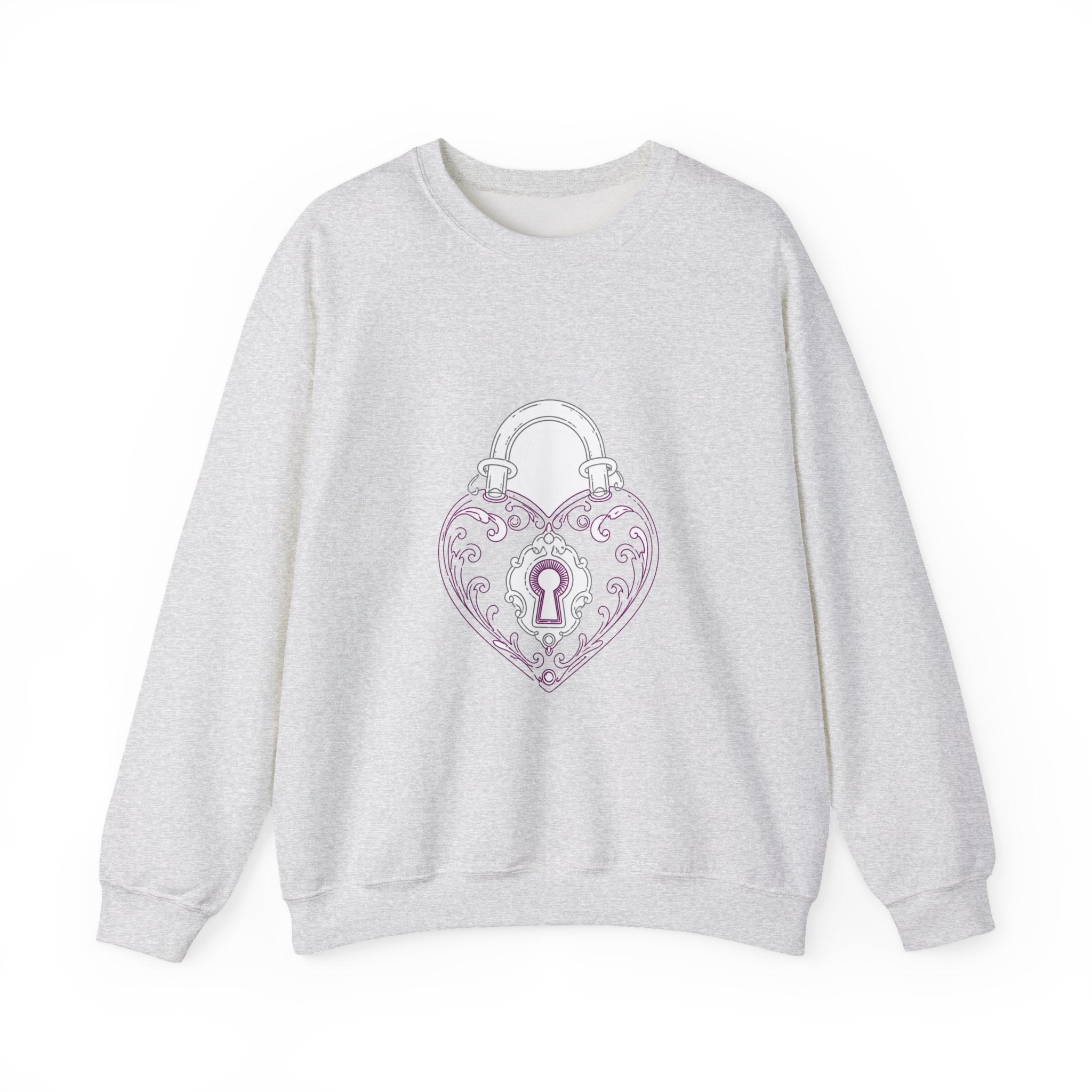 Matching Couple Sweatshirt - Key & Lock Matching Couple Premium Fleece Sweatshirt Minimalist Art His Hers Christmas Gift - Design B