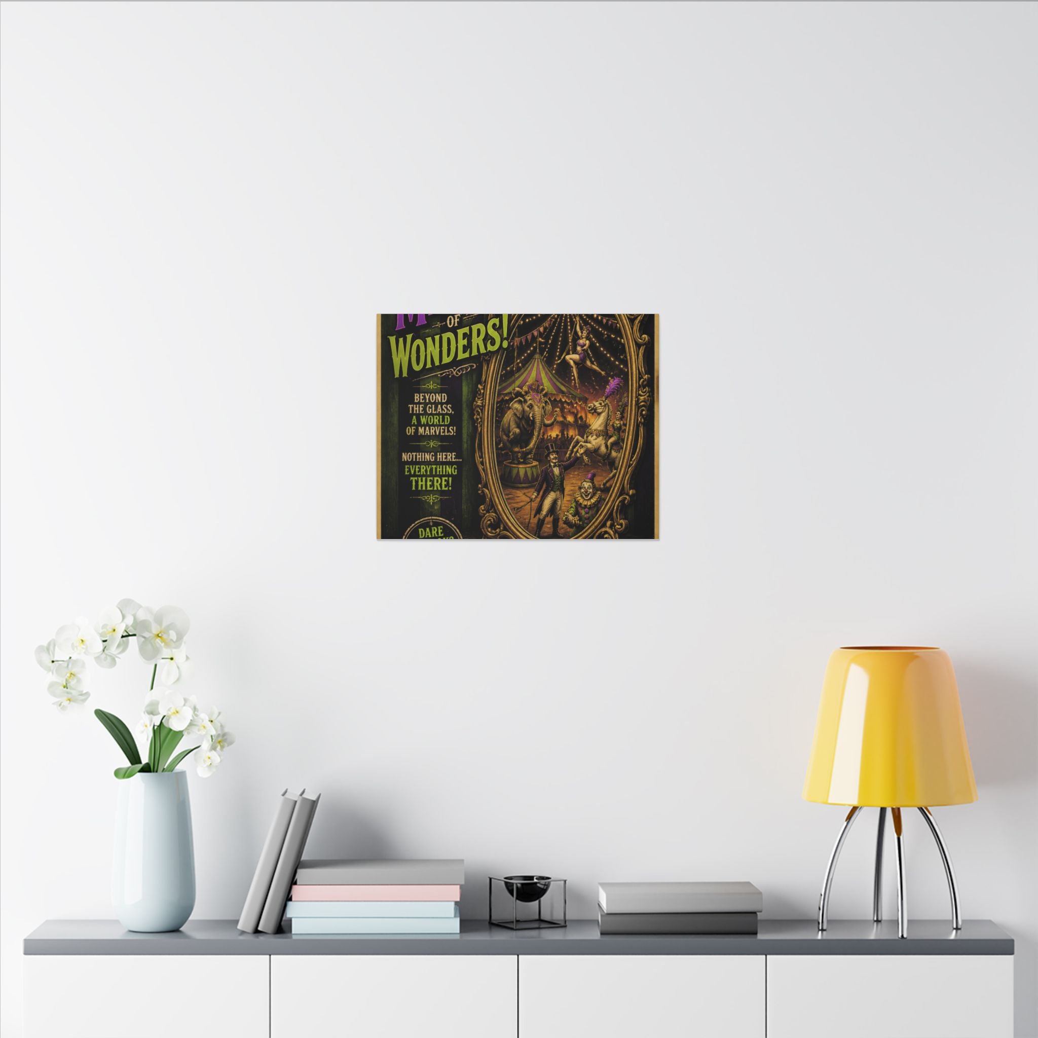 Vintage Mirror Circus Wall Art Canvas 24×36 Vintage Circus Bedroom Decor Maximalist Print
