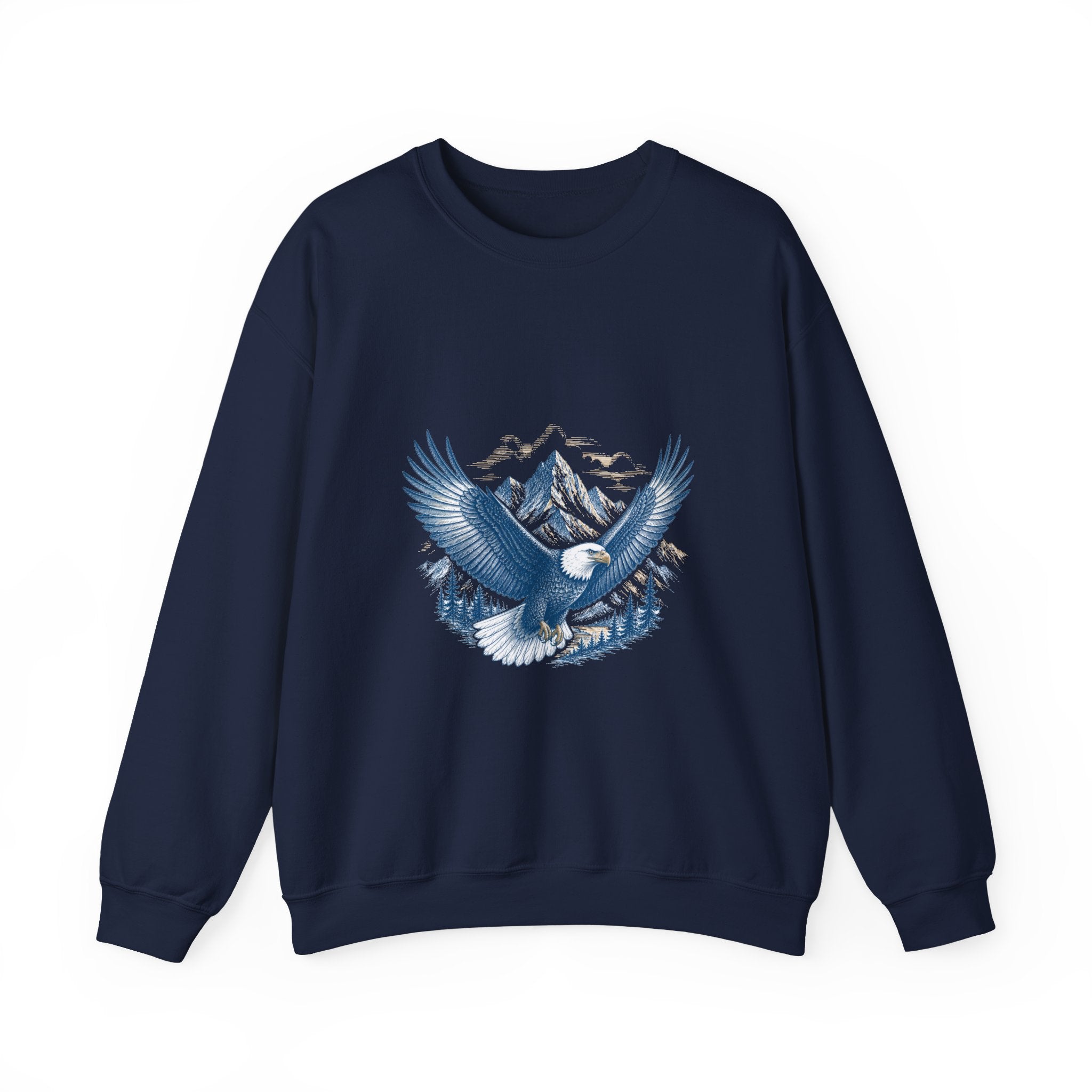 Matching Couple Sweatshirt - Eagle & Whale Matching Couple Comfort Colors Crew Hand-Drawn Art His Hers Anniversary Gift - Design A
