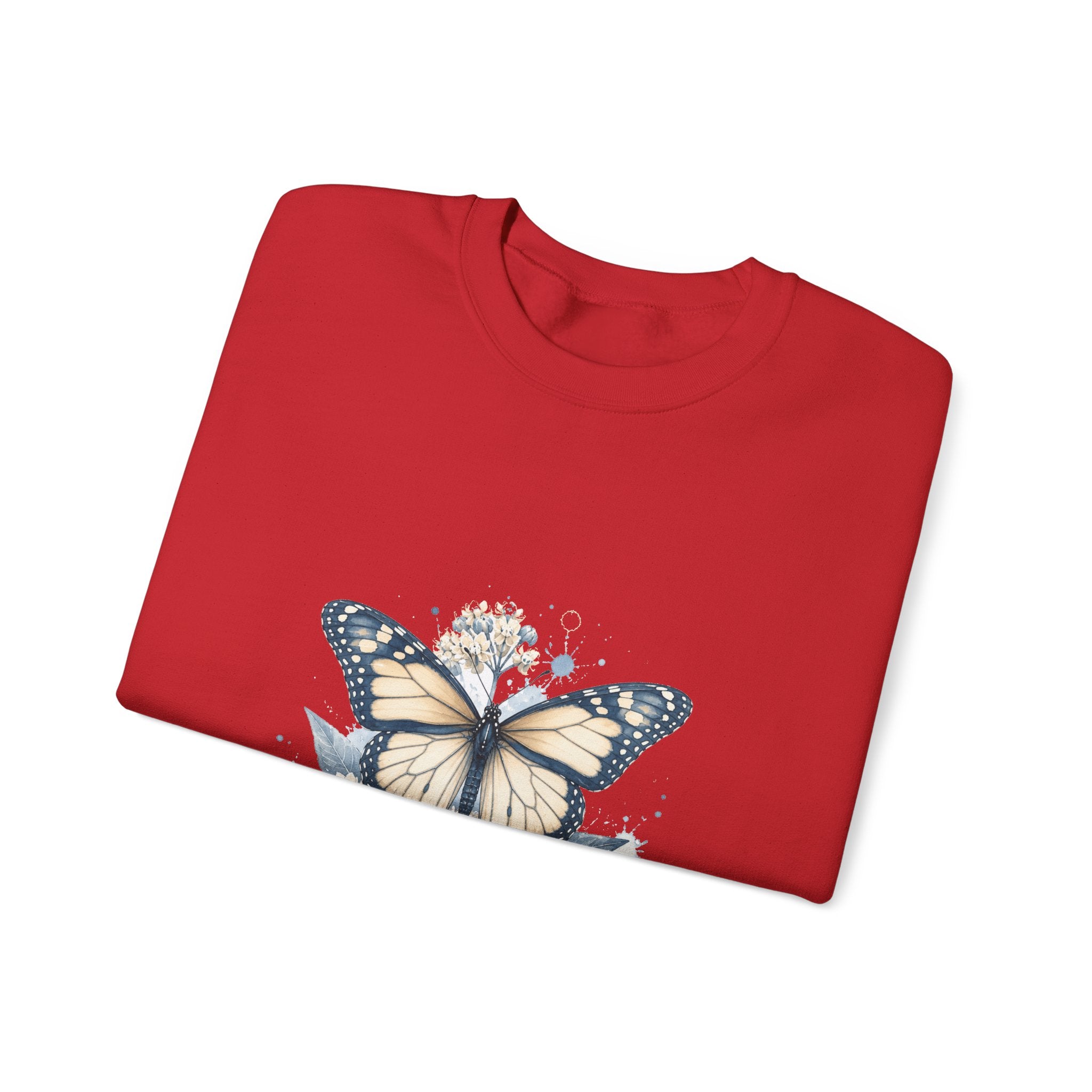Matching Couple Sweatshirt - Butterfly & Moth Matching Couple Comfort Colors Crew Watercolor Art His Hers Birthday Gift - Design A