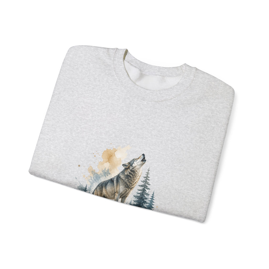 Matching Couple Sweatshirt - Wolf & Dove Matching Couple Premium Fleece Sweatshirt Watercolor Art His Hers Birthday Gift - Design A