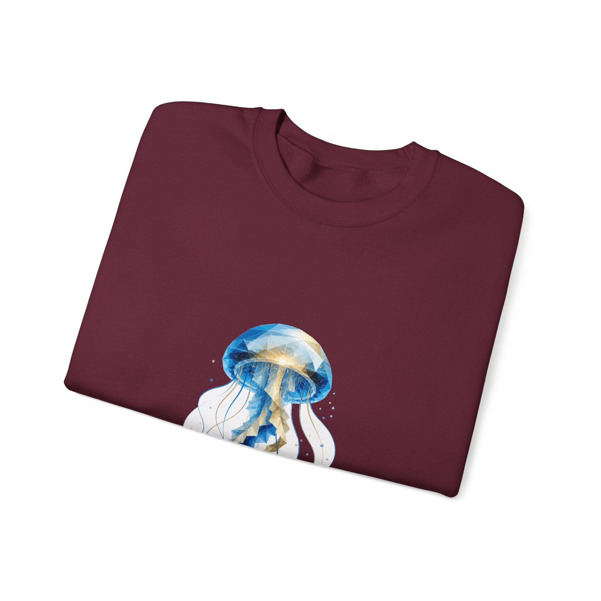 Matching Couple Sweatshirt - Octopus & Jellyfish Matching Couple Premium Fleece Sweatshirt Geometric Art His Hers Love Gift - Design B