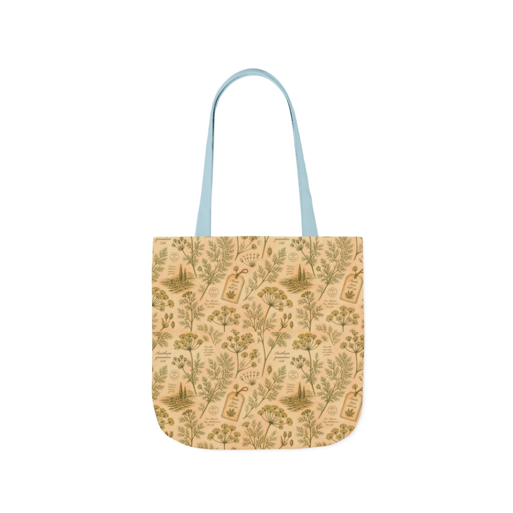Dill Fronds Canvas Tote Bag Mediterranean Kitchen Botanical Design Italian Cottagecore Gift