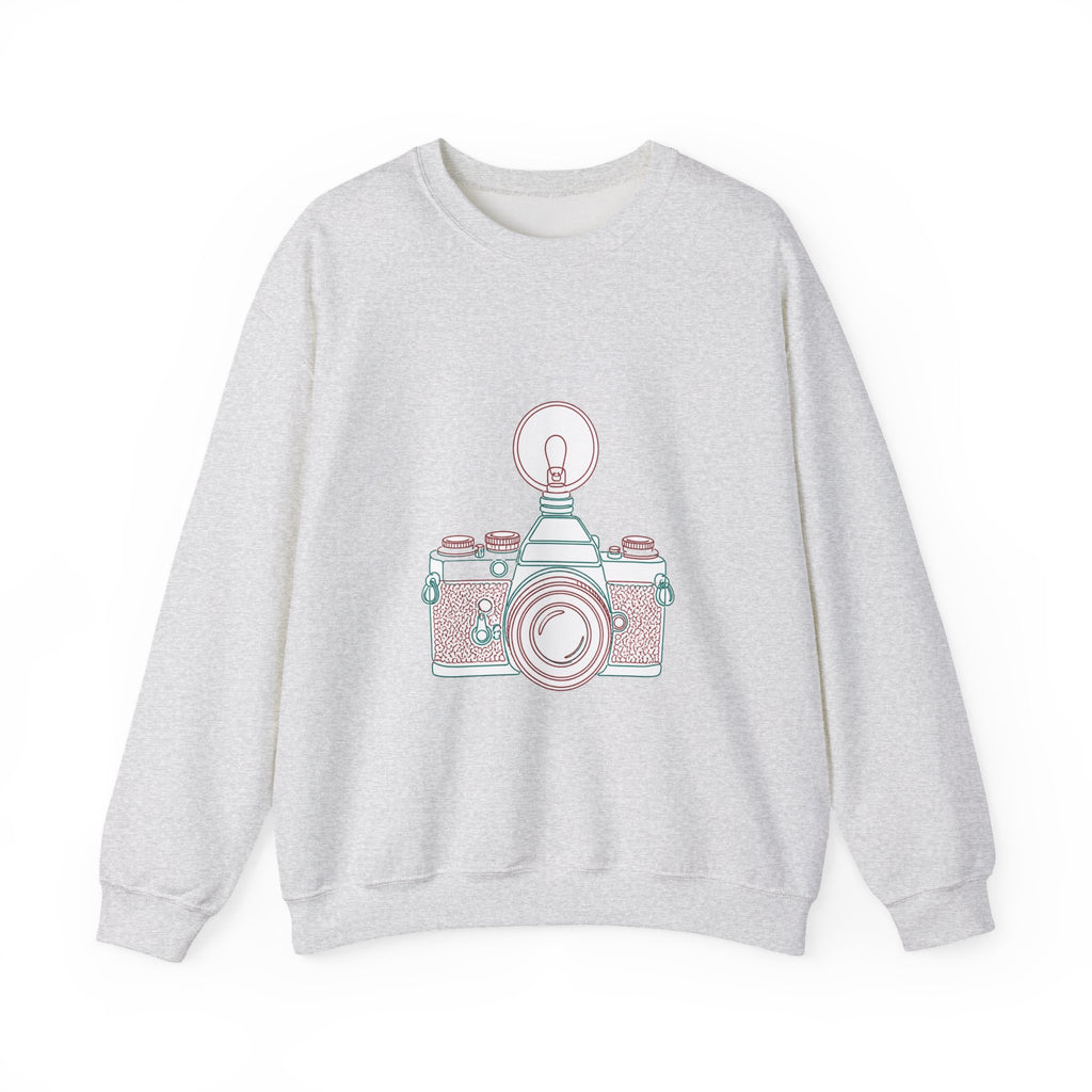 Matching Couple Sweatshirt - Camera & Film Matching Couple Premium Fleece Sweatshirt Minimalist Art His Hers Christmas Gift - Design A