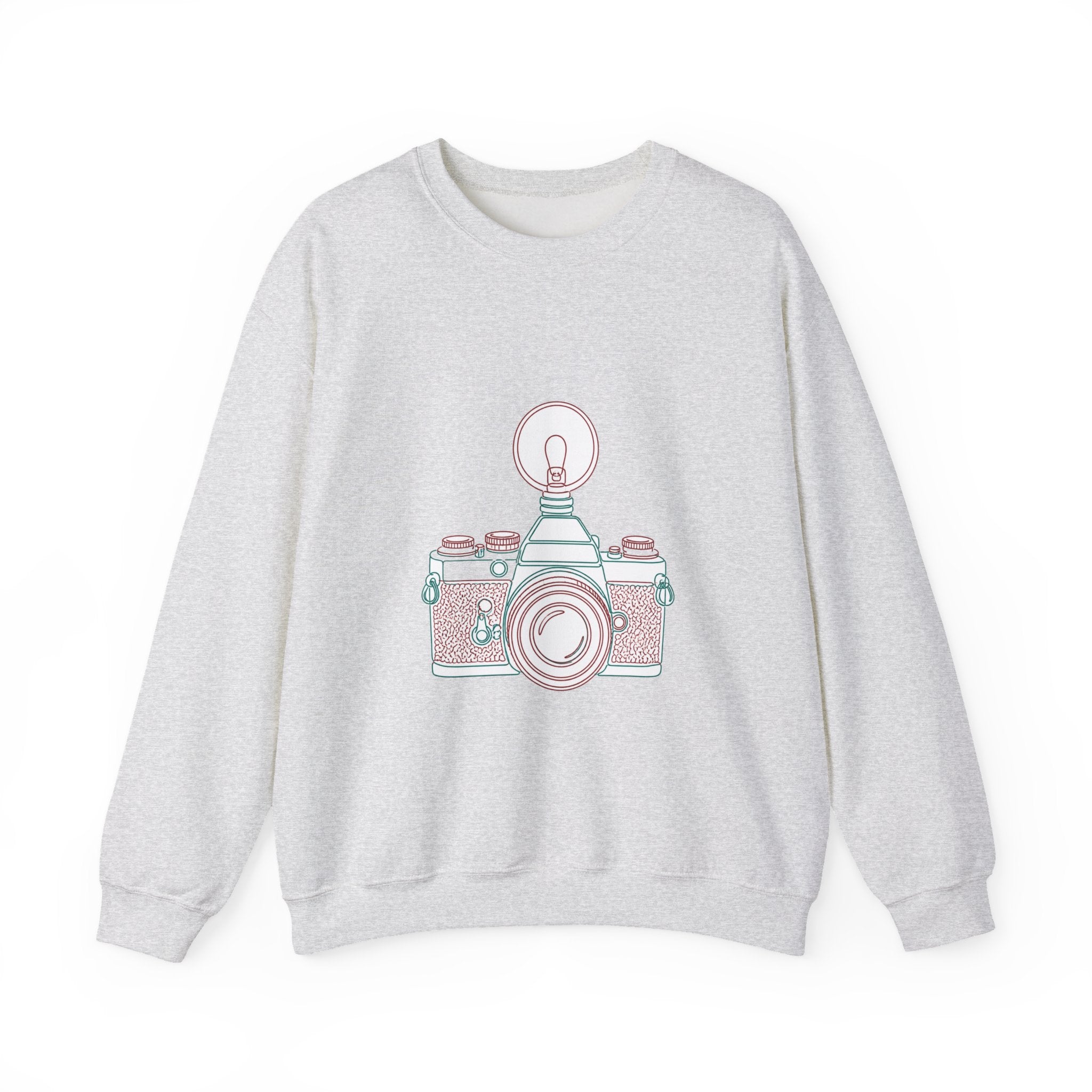Matching Couple Sweatshirt - Camera & Film Matching Couple Premium Fleece Sweatshirt Minimalist Art His Hers Christmas Gift - Design A