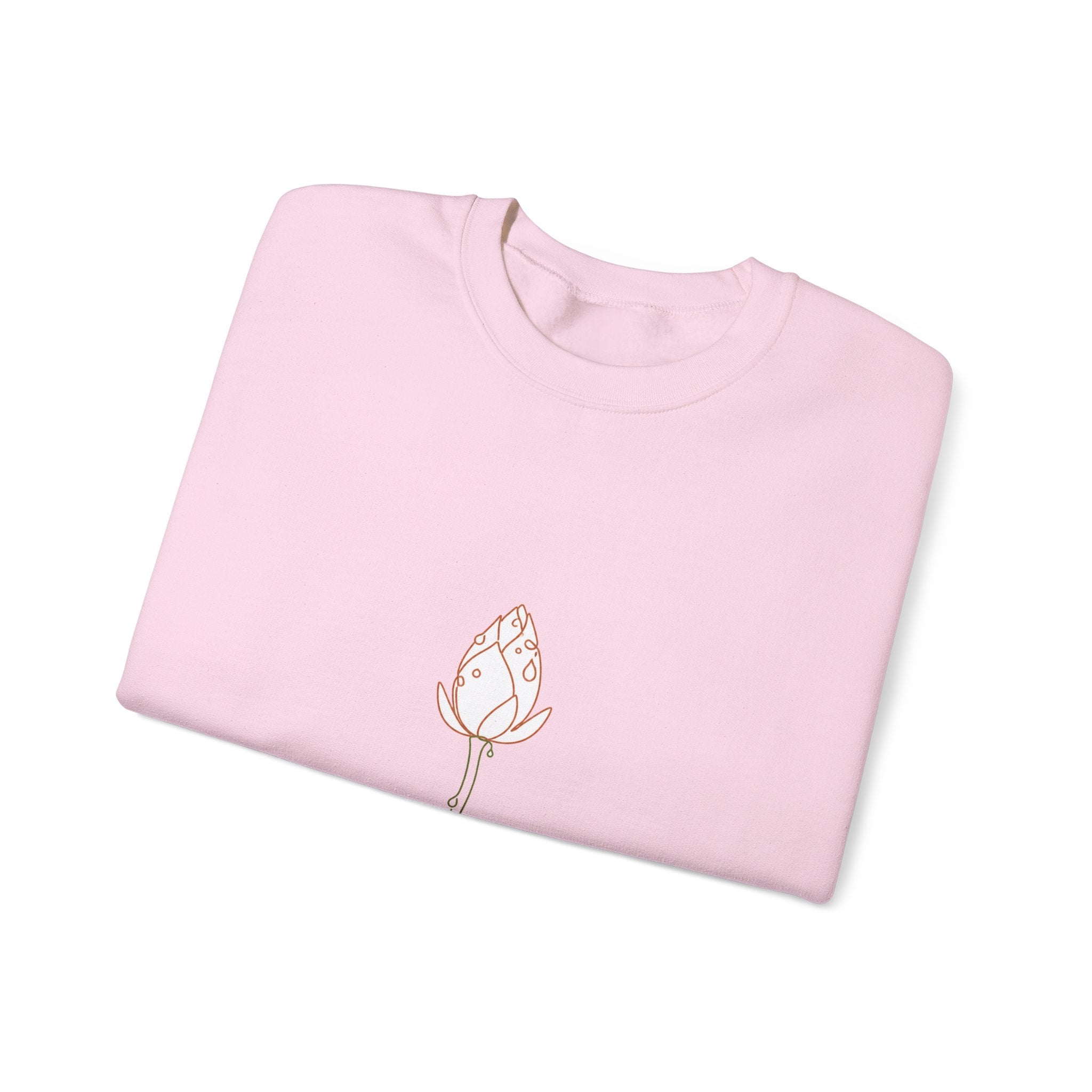 Matching Couple Sweatshirt - Open & Closed Lotus Matching Couple Comfort Colors Crew Minimalist Art His Hers Christmas Gift - Design B