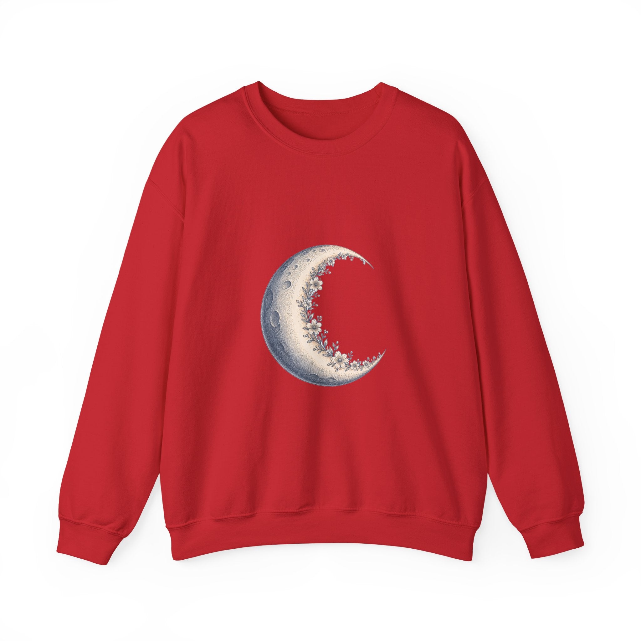 Matching Couple Sweatshirt - Waxing & Waning Moon Matching Couple Premium Fleece Sweatshirt Hand-Drawn Art His Hers Anniversary Gift - Design A