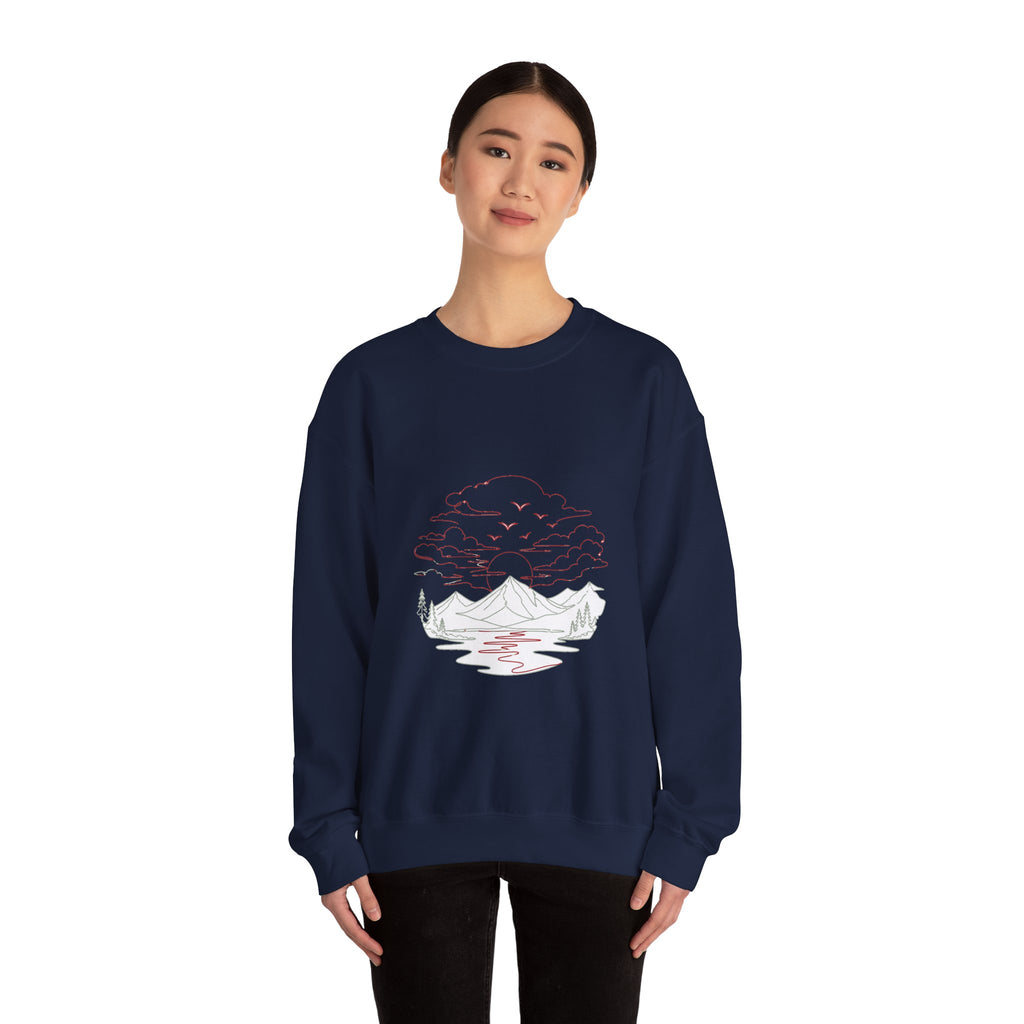 Matching Couple Sweatshirt - Sunrise & Sunset Matching Couple Comfort Colors Crew Minimalist Art His Hers Christmas Gift - Design B