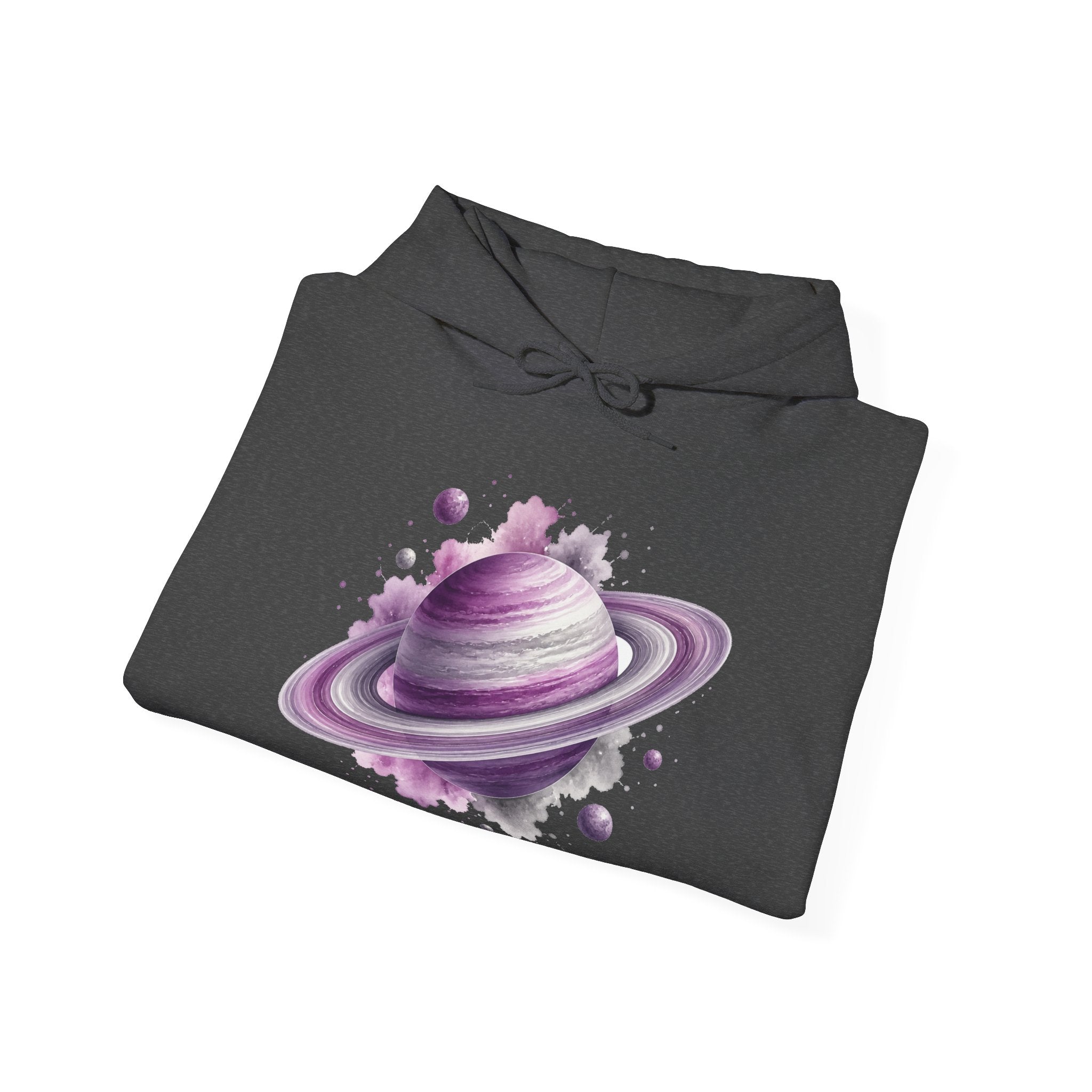 Matching Couple Sweatshirt - Saturn & Jupiter Matching Couple Hooded Sweatshirt Watercolor Art His Hers Engagement Gift - Design A