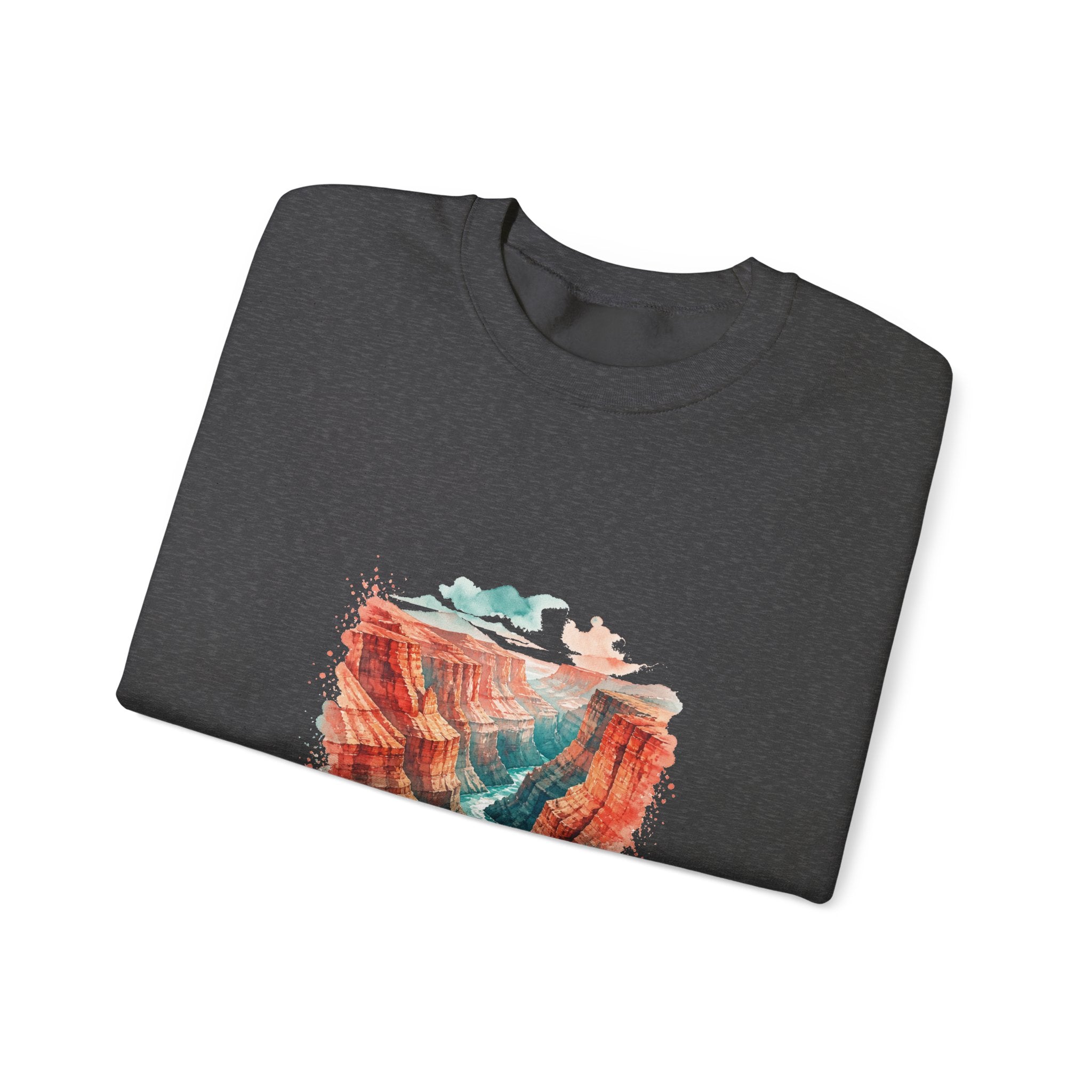 Matching Couple Sweatshirt - Lavender Fields & Canyon Matching Couple Comfort Colors Crew Watercolor Art His Hers Birthday Gift - Design B