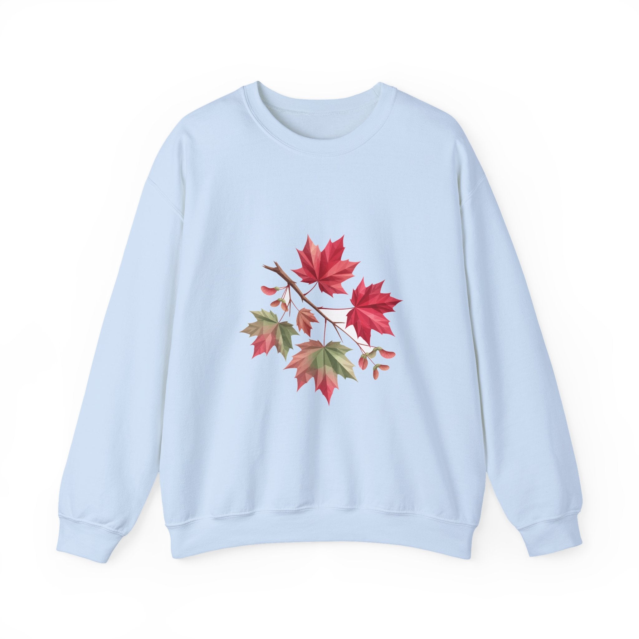 Matching Couple Sweatshirt - Cherry Blossom & Maple Leaf Matching Couple Premium Fleece Sweatshirt Geometric Art His Hers Love Gift - Design B