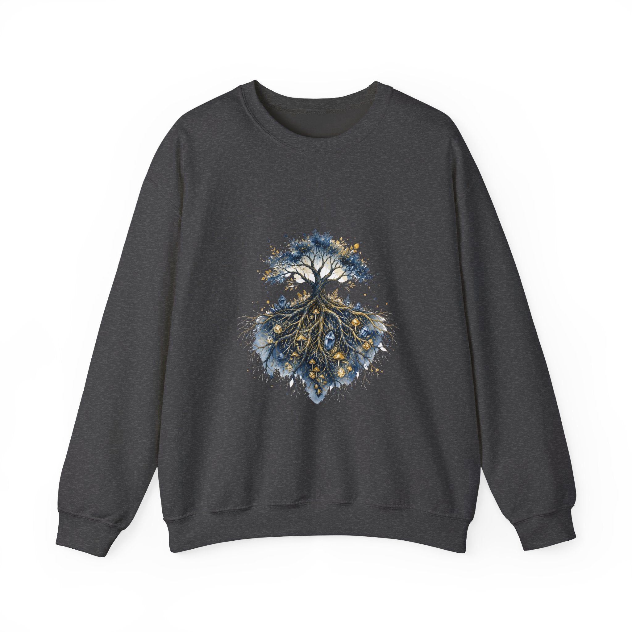 Matching Couple Sweatshirt - Ancient Oak & Deep Roots Matching Couple Premium Fleece Sweatshirt Watercolor Art His Hers Birthday Gift - Design B