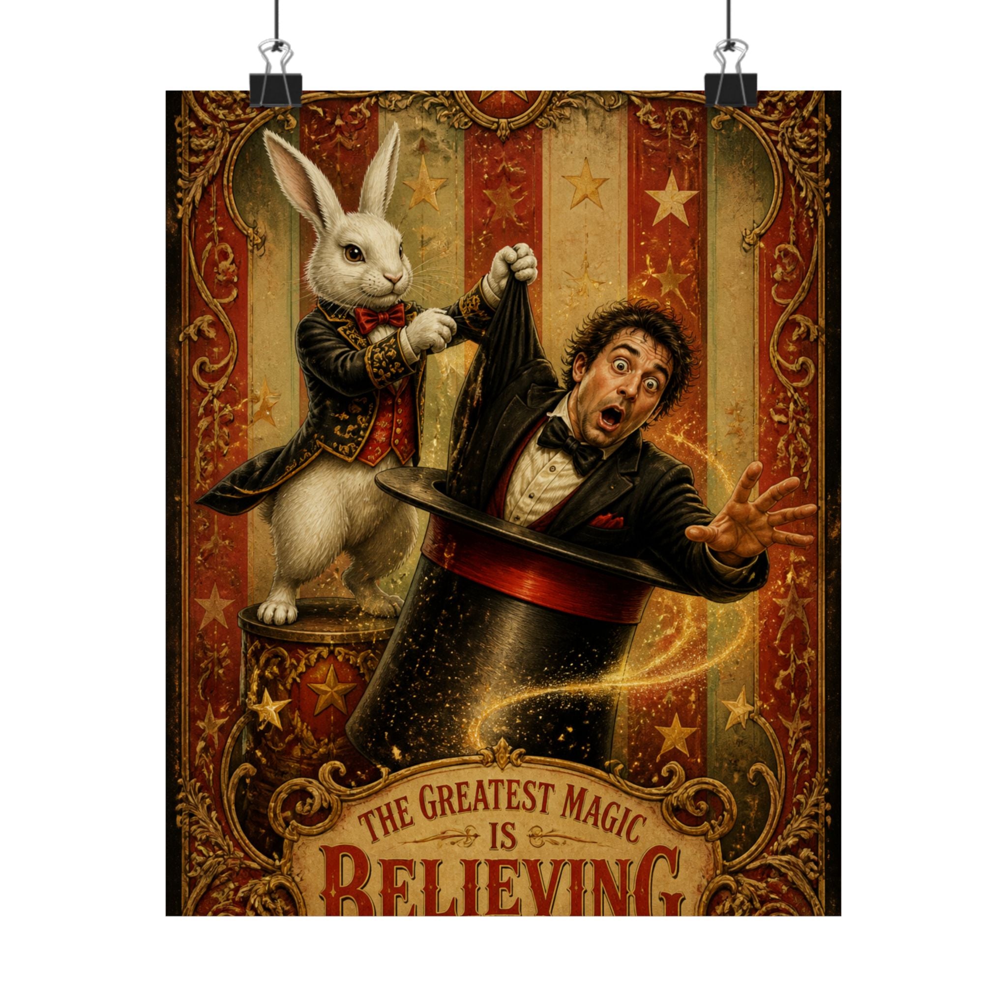 Magic Hat Rabbit Wall Art Poster 18×24 Baroque Home Office Decor Maximalist Print