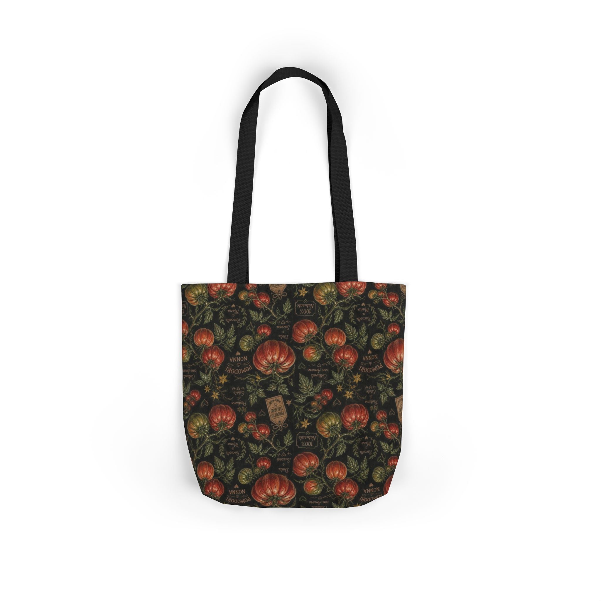 Heritage Tomatoes Canvas Tote Bag Mediterranean Kitchen Chalk Art Design Italian Cottagecore Gift