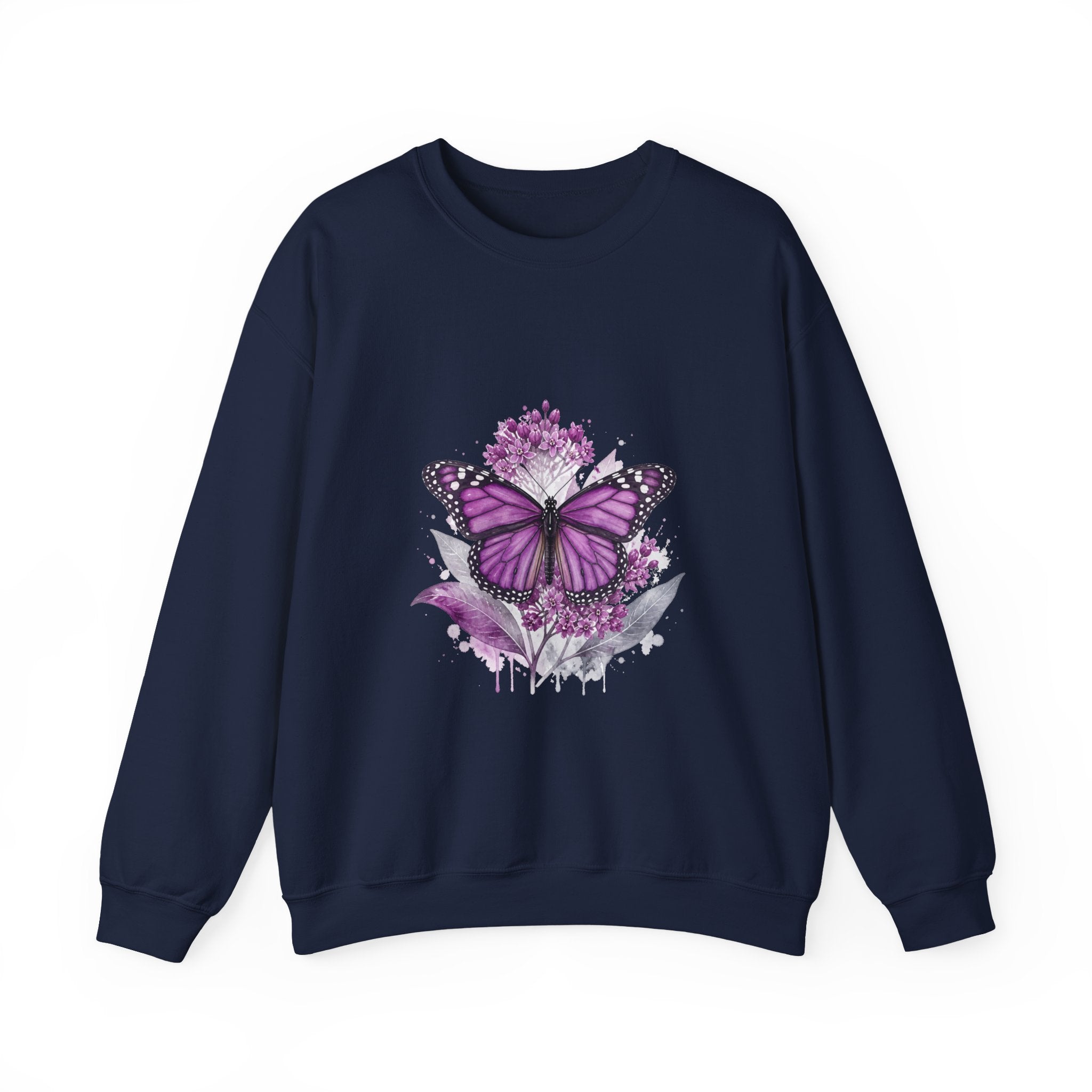 Matching Couple Sweatshirt - Butterfly & Moth Matching Couple Premium Fleece Sweatshirt Watercolor Art His Hers Birthday Gift - Design A
