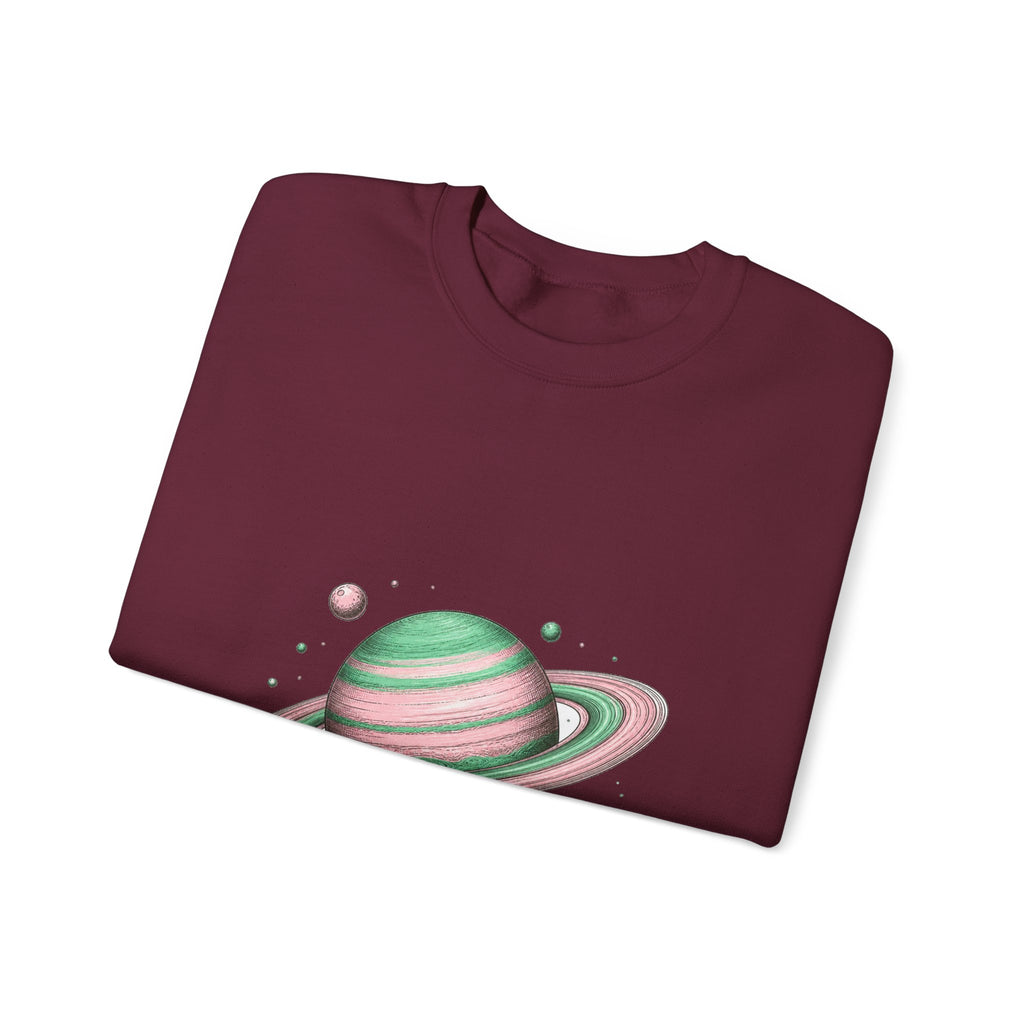 Matching Couple Sweatshirt - Saturn & Jupiter Matching Couple Premium Fleece Sweatshirt Hand-Drawn Art His Hers Anniversary Gift - Design A