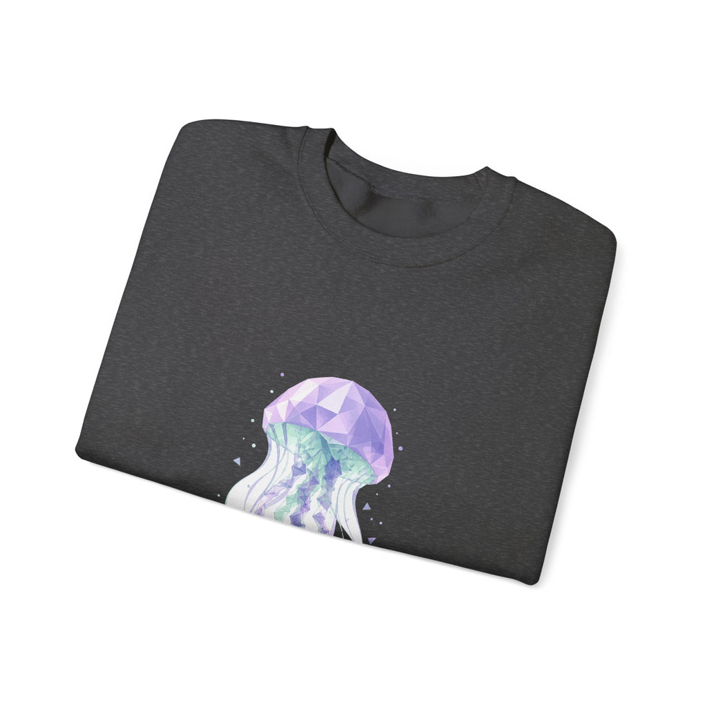 Matching Couple Sweatshirt - Octopus & Jellyfish Matching Couple Crewneck Sweatshirt Geometric Art His Hers Couple Gift - Design B