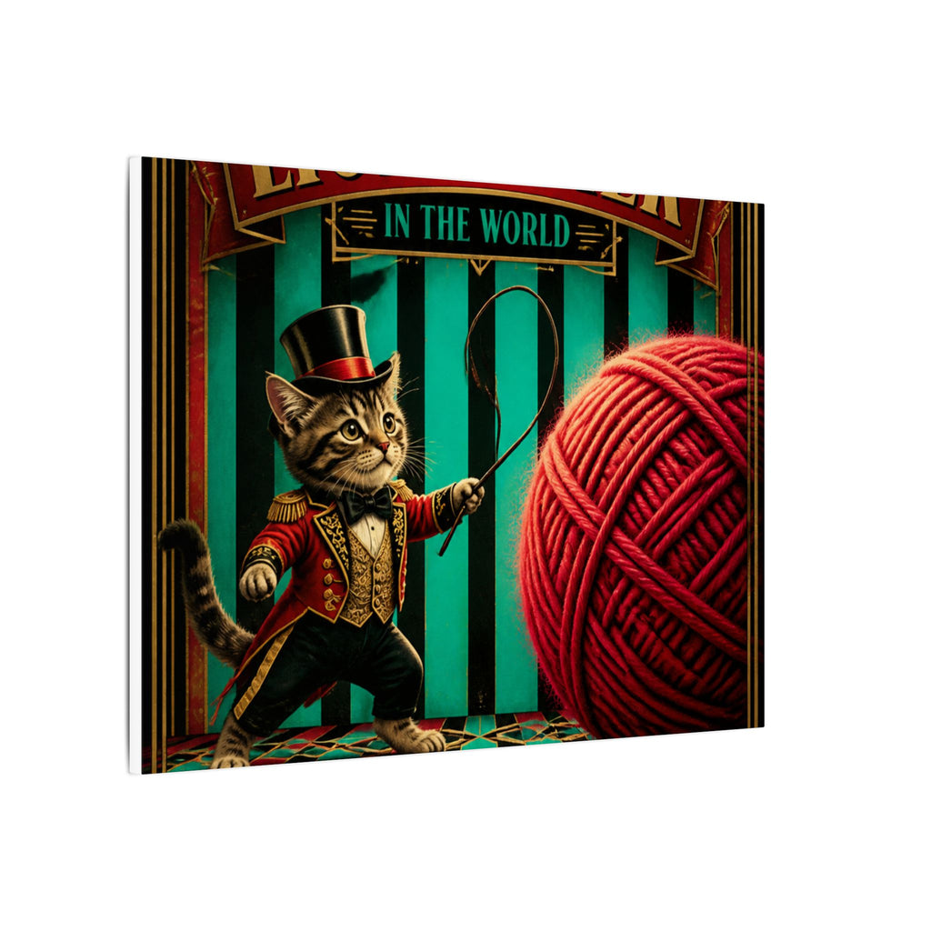 Cat Lion Tamer Wall Art Canvas 16×20 Art Deco Entryway Decor Maximalist Print