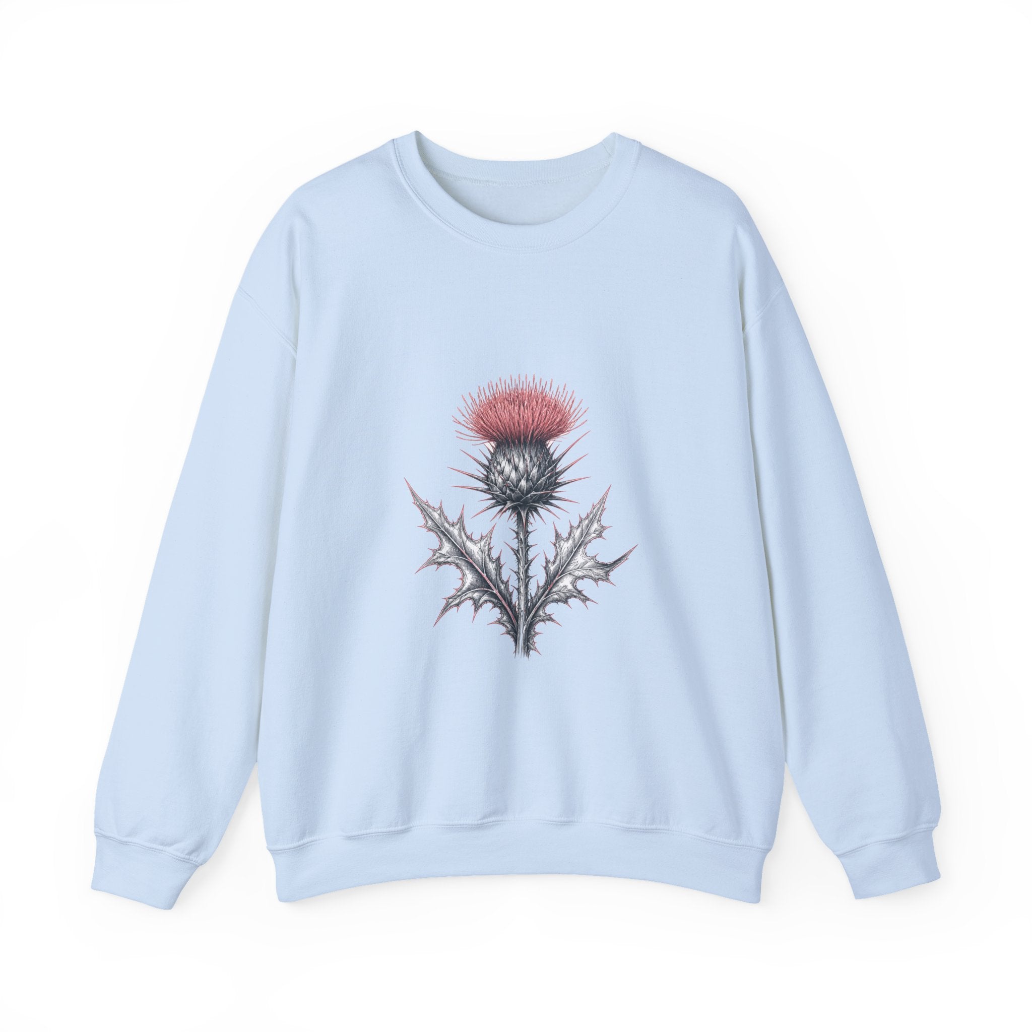 Matching Couple Sweatshirt - Lavender & Thistle Matching Couple Premium Fleece Sweatshirt Hand-Drawn Art His Hers Anniversary Gift - Design B