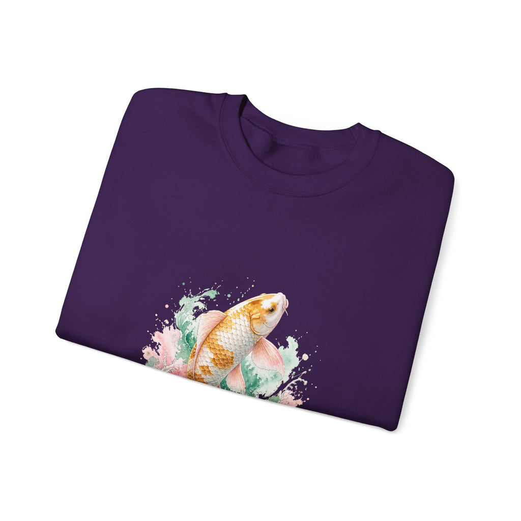 Matching Couple Sweatshirt - Koi Fish Yin Yang Matching Couple Premium Fleece Sweatshirt Watercolor Art His Hers Birthday Gift - Design A