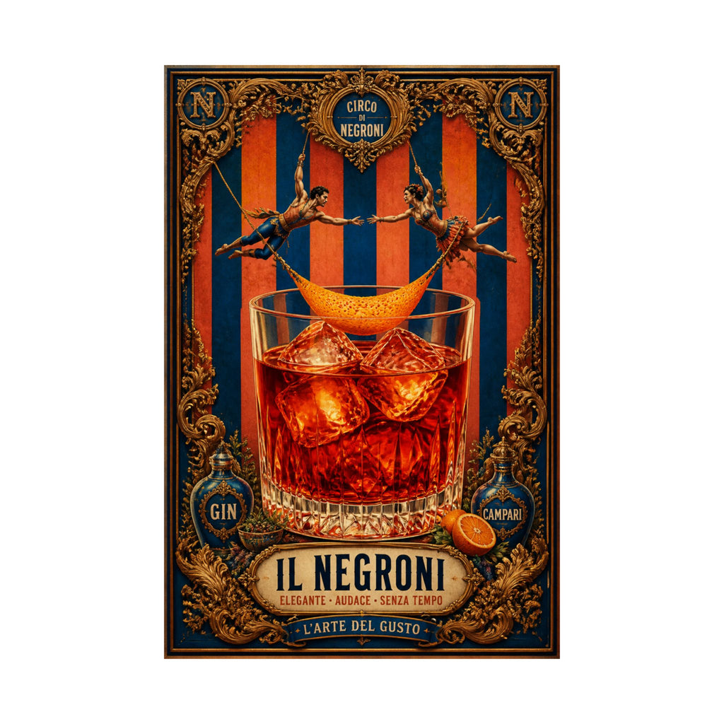Negroni Trapeze Act Wall Art Poster 24×36 Baroque Studio Decor Maximalist Print