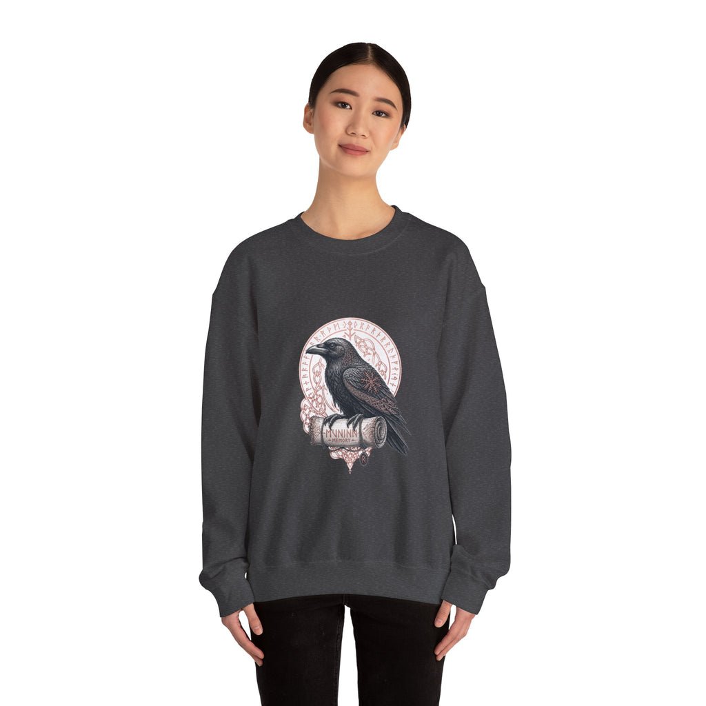 Matching Couple Sweatshirt - Huginn & Muninn Matching Couple Comfort Colors Crew Hand-Drawn Art His Hers Anniversary Gift - Design B