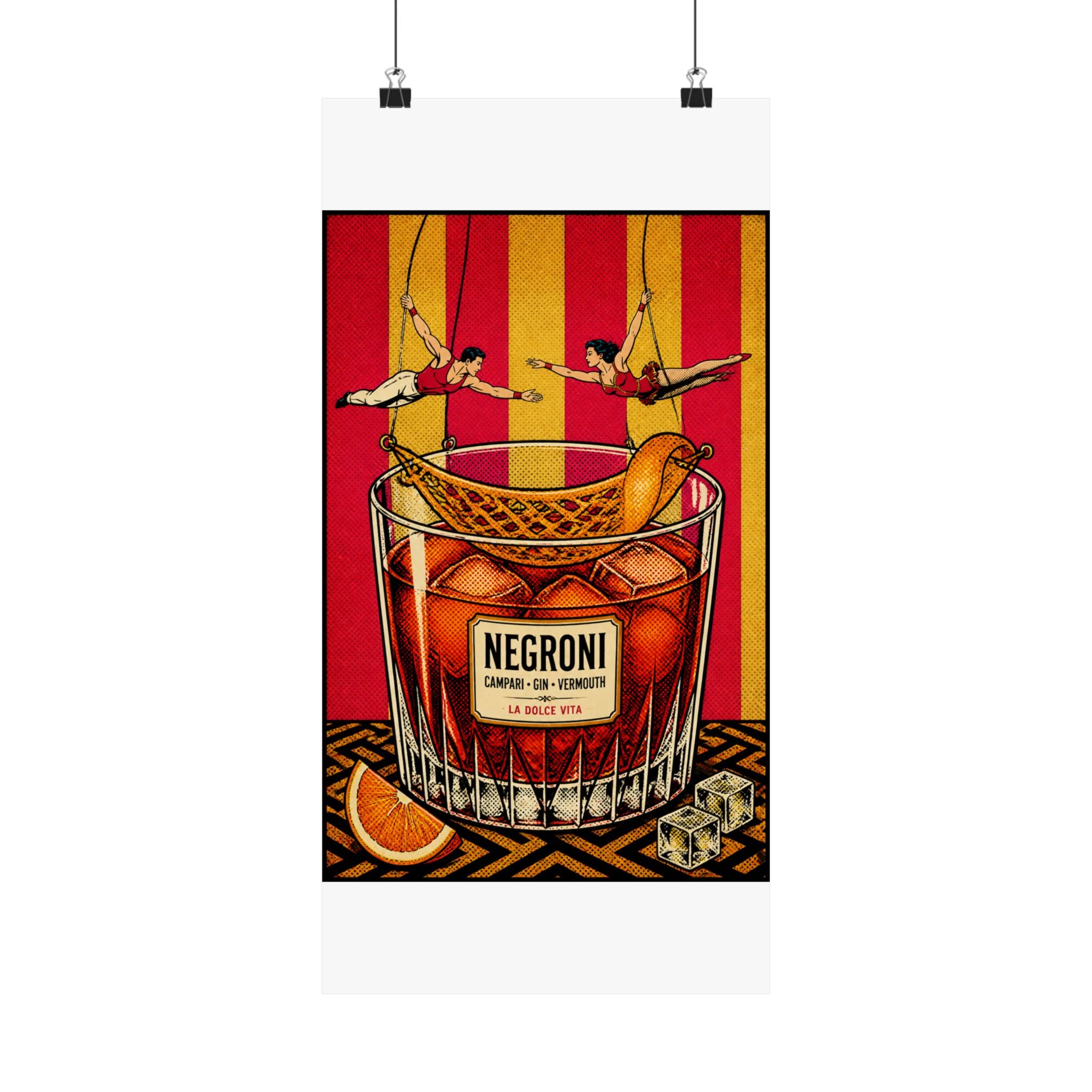Negroni Trapeze Act Wall Art Poster 18×24 Pop Art Living Room Decor Maximalist Print