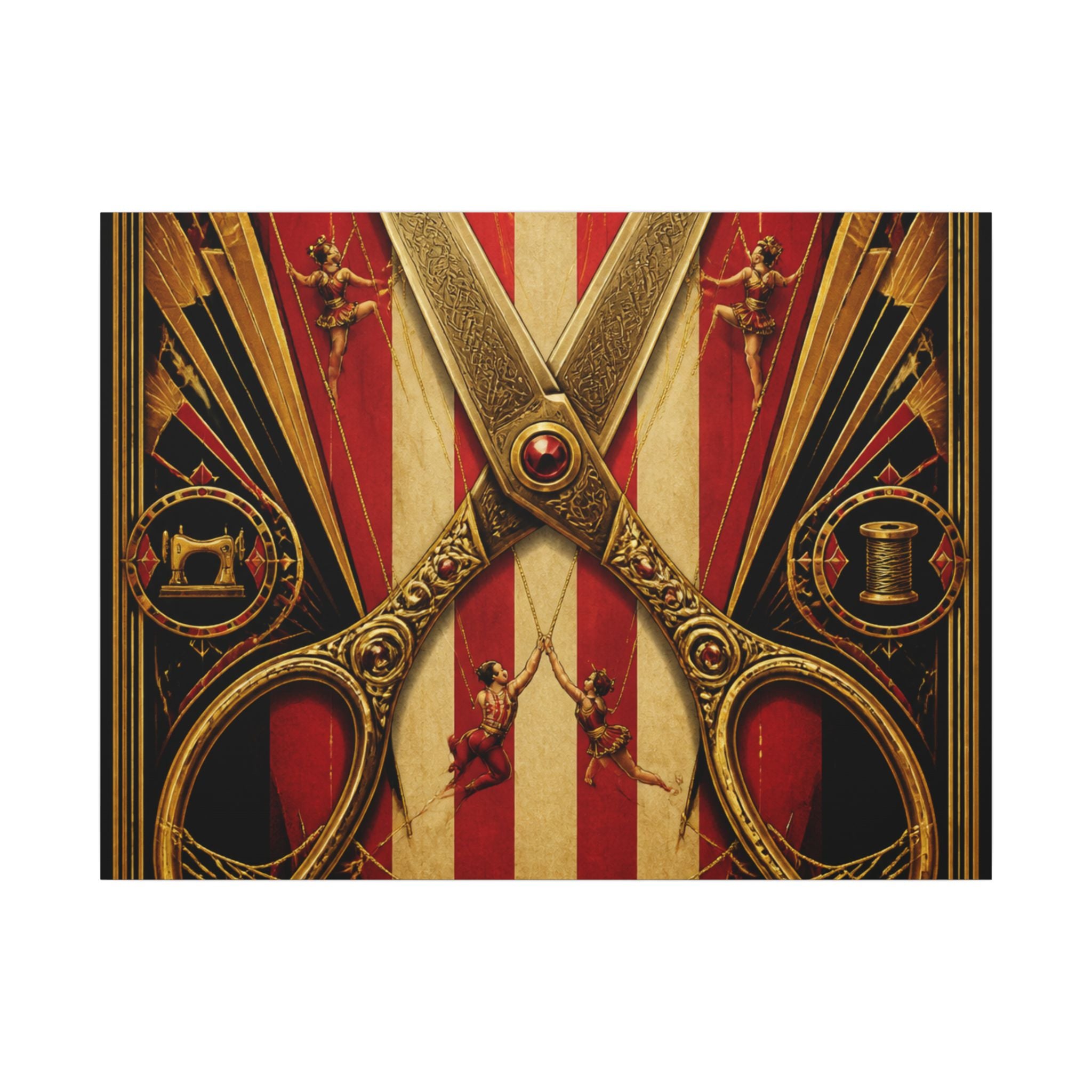 Giant Scissors Trapeze Wall Art Canvas 16×20 Art Deco Entryway Decor Maximalist Print