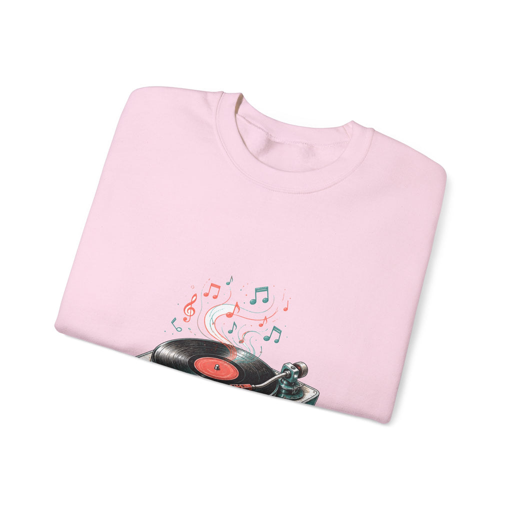 Matching Couple Sweatshirt - Vinyl & Cassette Matching Couple Comfort Colors Crew Hand-Drawn Art His Hers Anniversary Gift - Design A