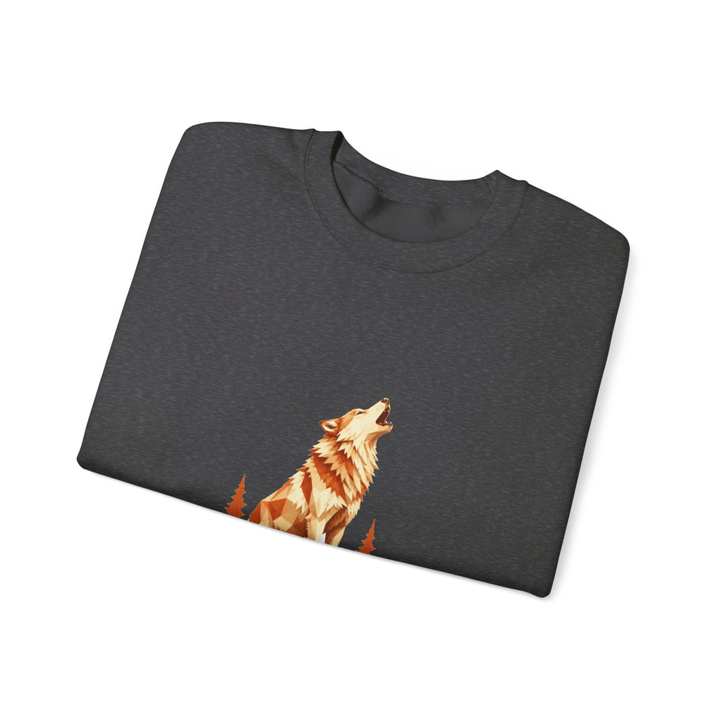 Matching Couple Sweatshirt - Wolf & Dove Matching Couple Crewneck Sweatshirt Geometric Art His Hers Couple Gift - Design A
