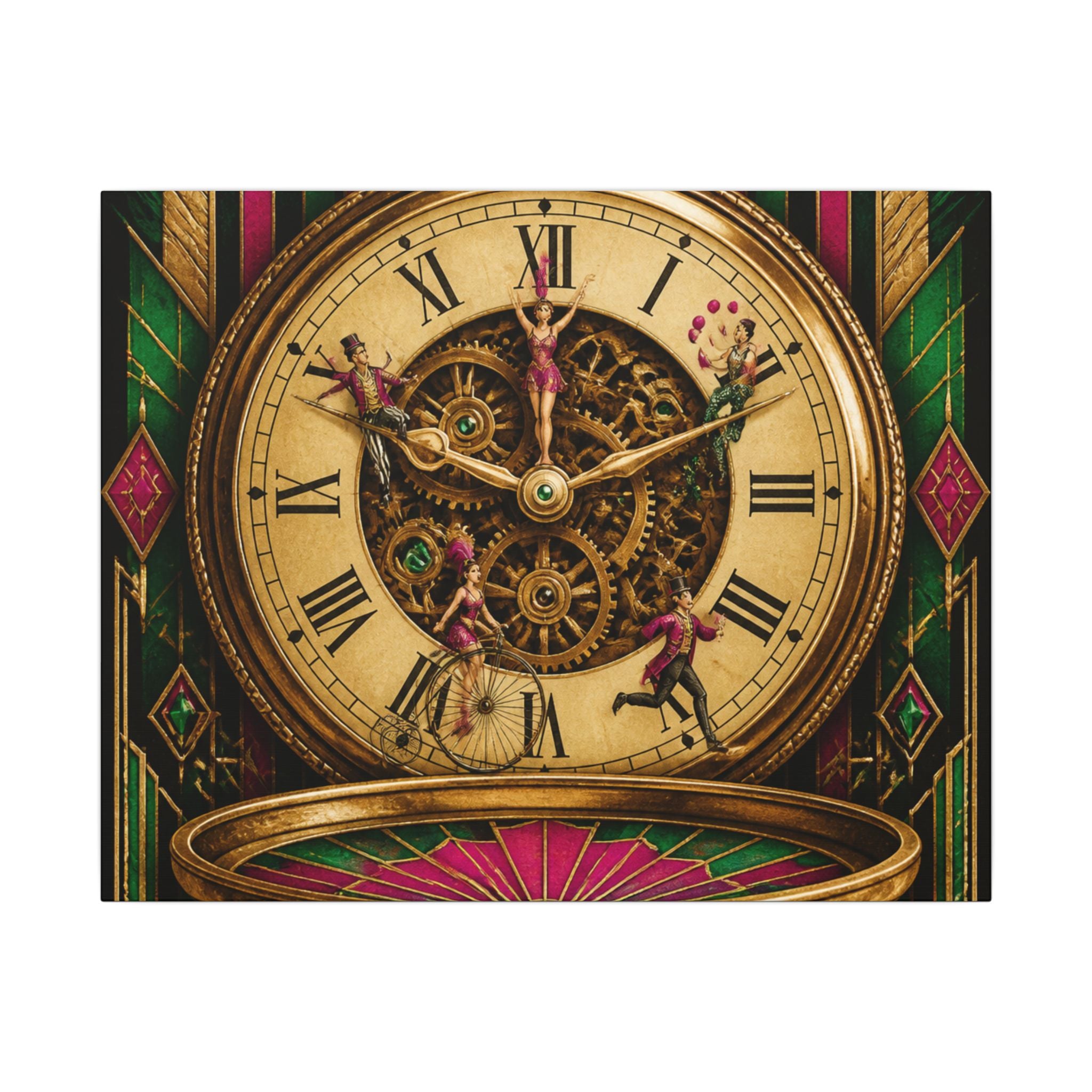 Pocket Watch Performers Wall Art Canvas 16×20 Art Deco Entryway Decor Maximalist Print