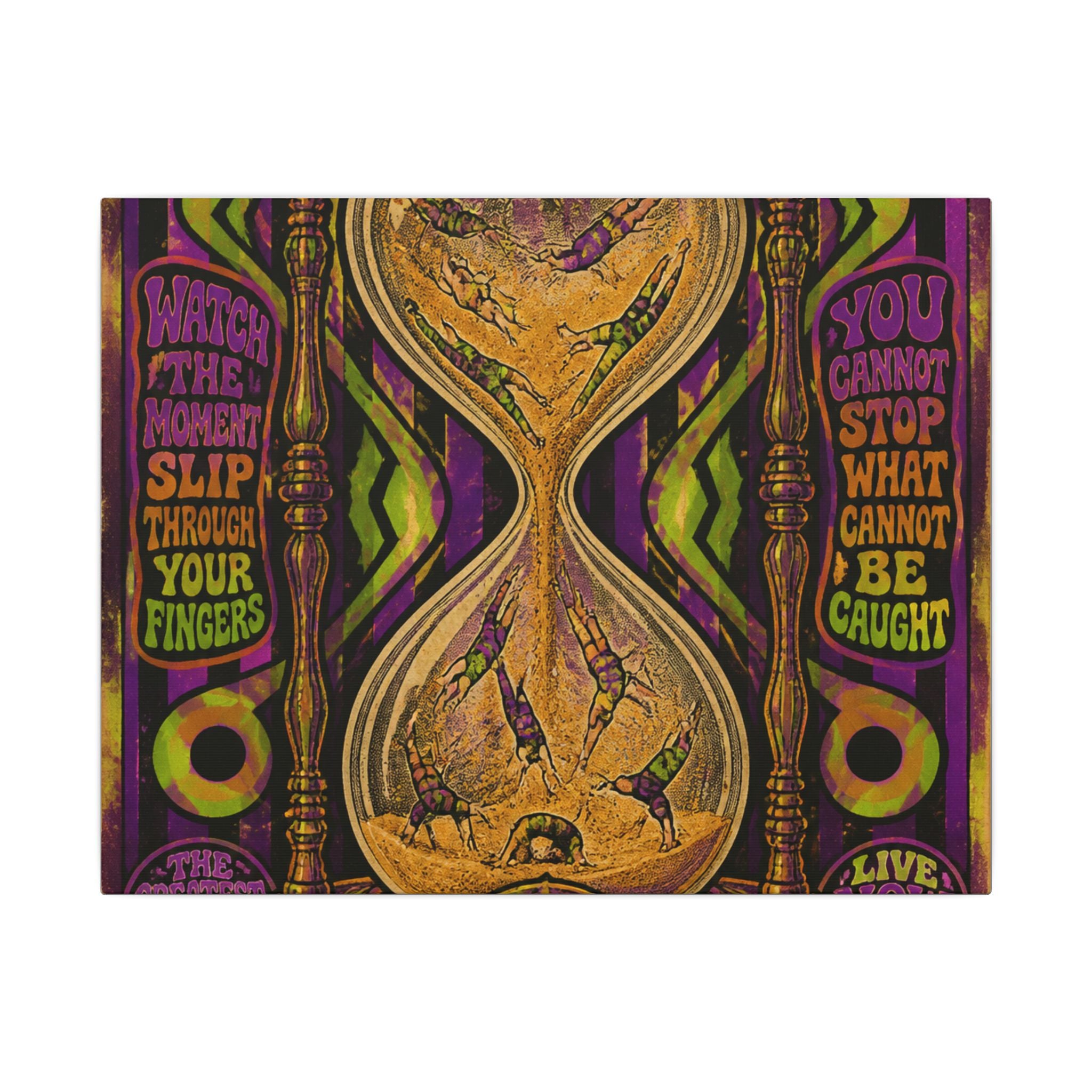 Hourglass Acrobats Wall Art Canvas 24×36 Psychedelic Dining Room Decor Maximalist Print