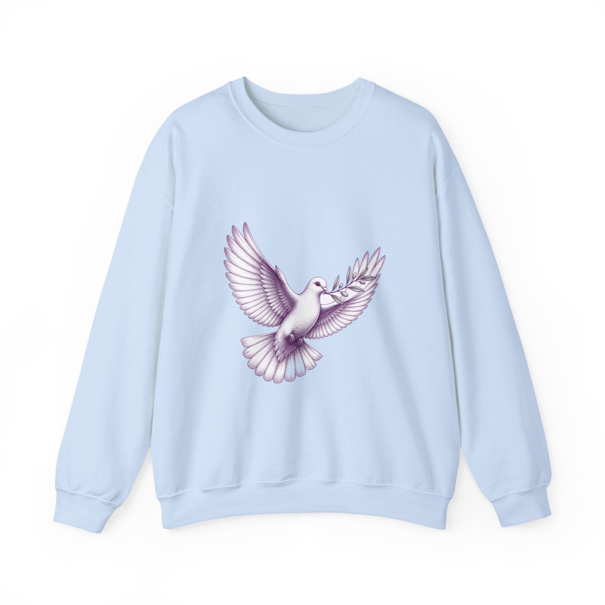 Matching Couple Sweatshirt - Wolf & Dove Matching Couple Comfort Colors Crew Hand-Drawn Art His Hers Anniversary Gift - Design B