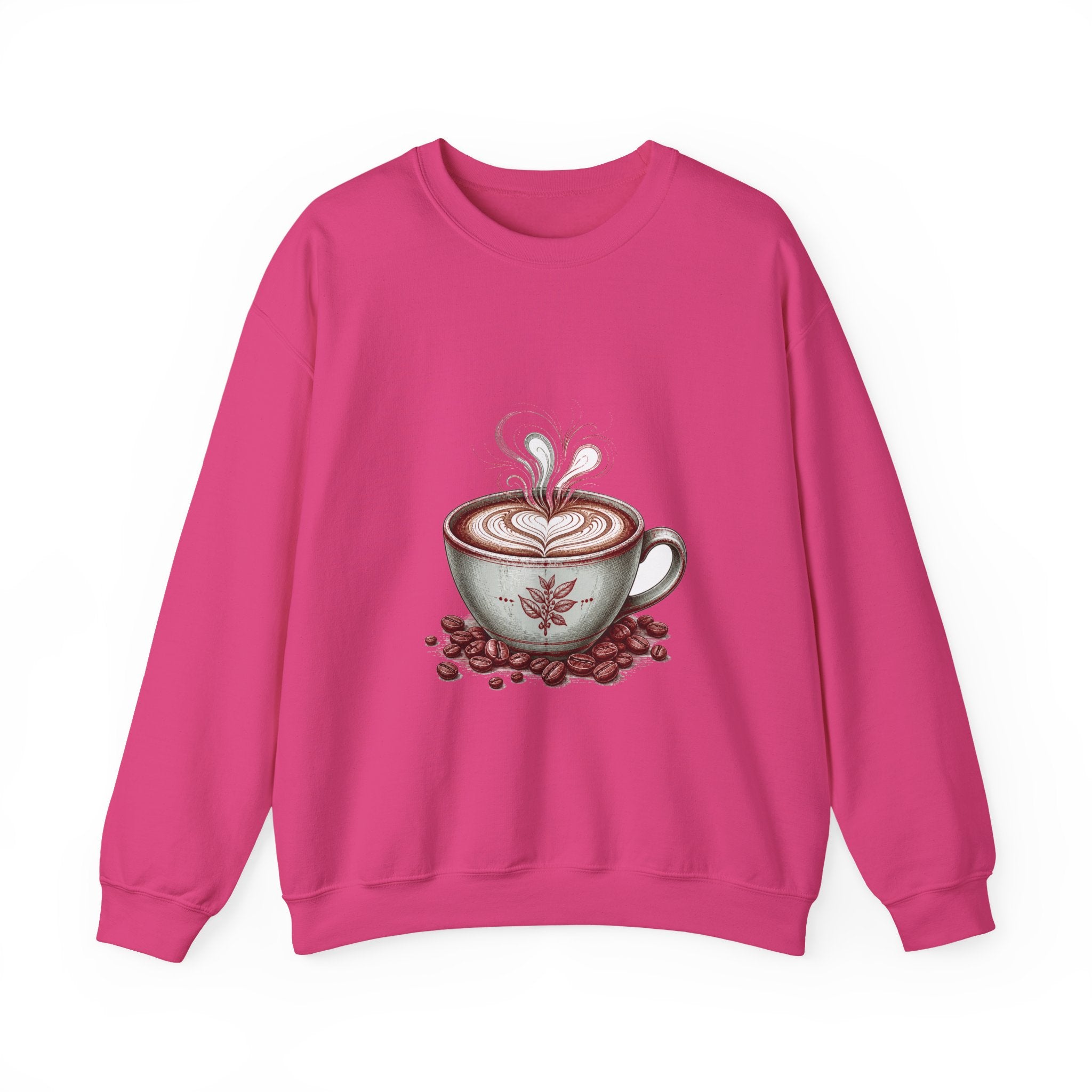 Matching Couple Sweatshirt - Coffee & Tea Matching Couple Premium Fleece Sweatshirt Hand-Drawn Art His Hers Anniversary Gift - Design A