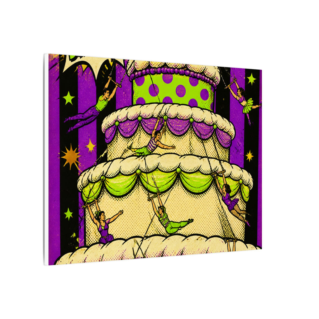 Birthday Cake Trapeze Wall Art Canvas 24×36 Pop Art Restaurant Decor Maximalist Print