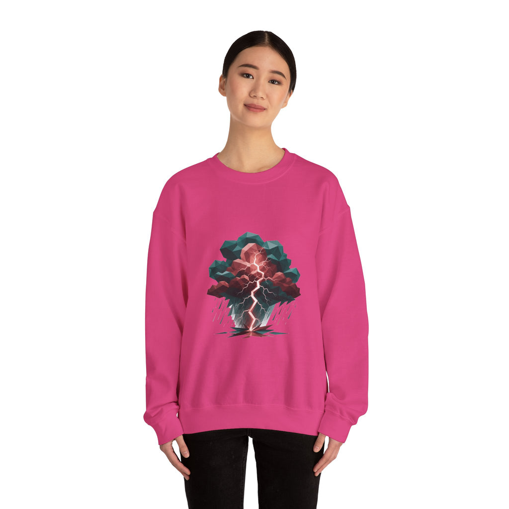 Matching Couple Sweatshirt - Storm & Rainbow Matching Couple Crewneck Sweatshirt Geometric Art His Hers Couple Gift - Design A