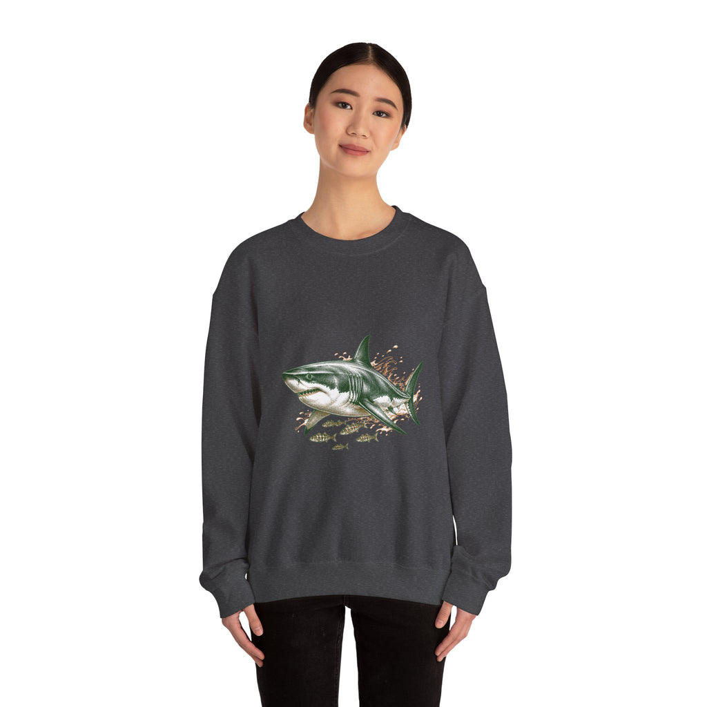 Matching Couple Sweatshirt - Shark & Dolphin Matching Couple Crewneck Sweatshirt Hand-Drawn Art His Hers Best Friend Gift - Design A