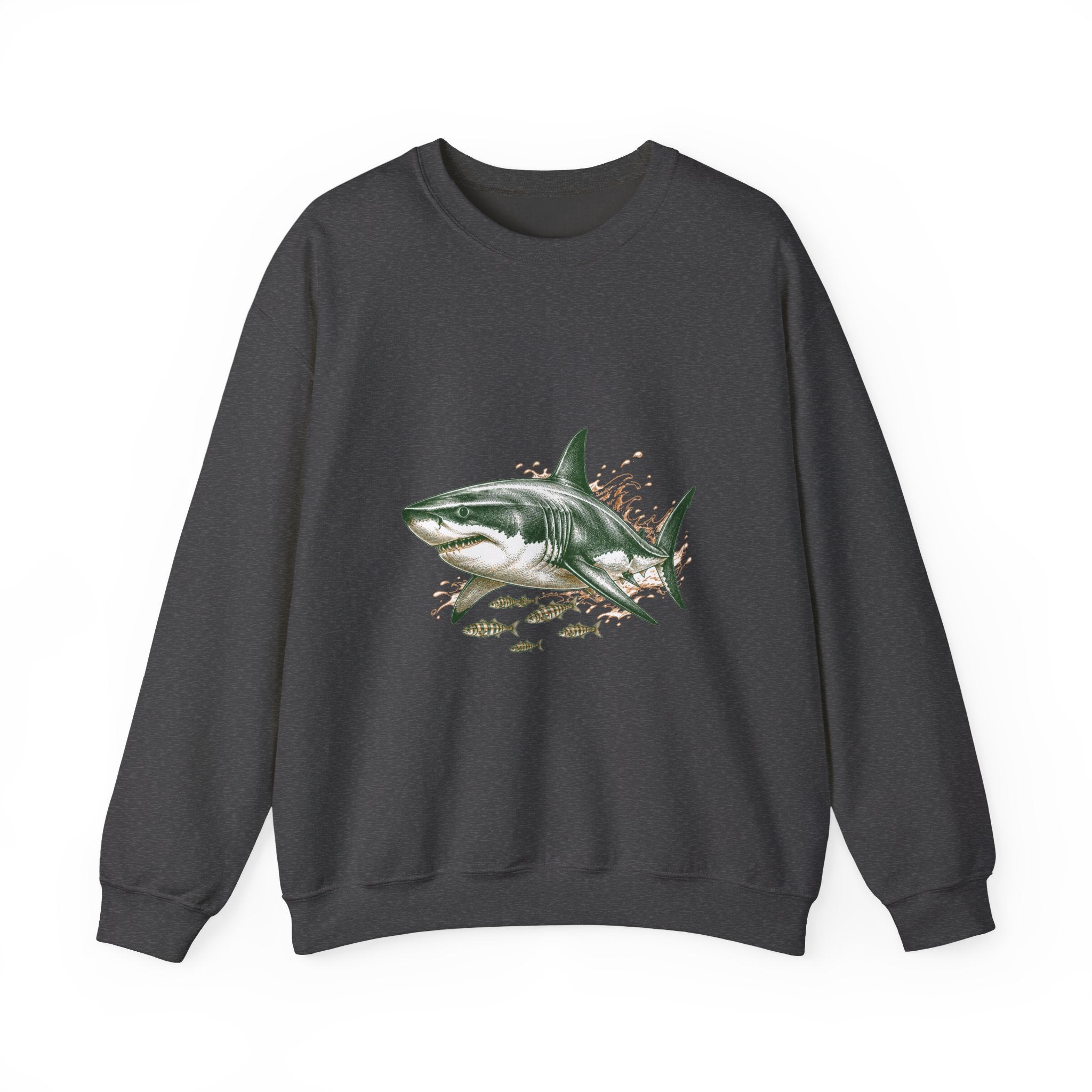Matching Couple Sweatshirt - Shark & Dolphin Matching Couple Crewneck Sweatshirt Hand-Drawn Art His Hers Best Friend Gift - Design A