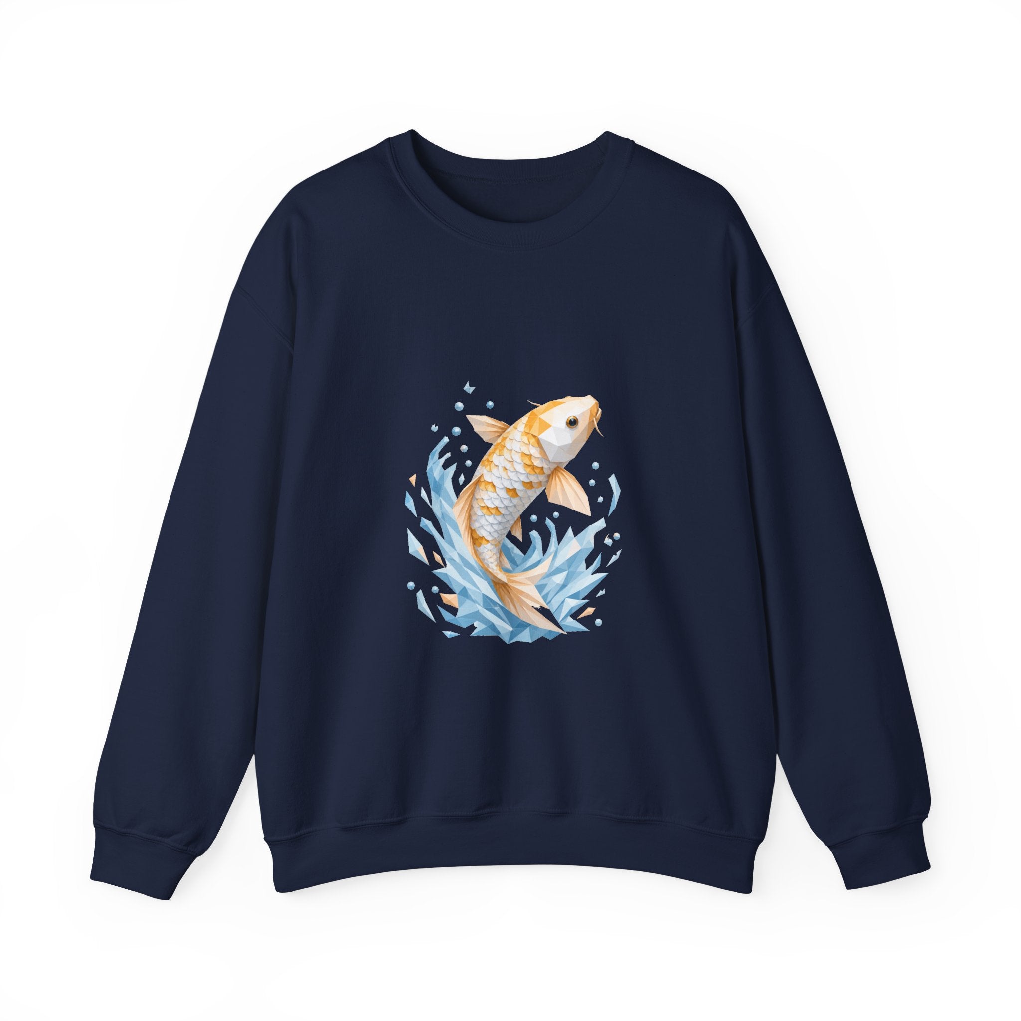 Matching Couple Sweatshirt - Koi Fish Yin Yang Matching Couple Premium Fleece Sweatshirt Geometric Art His Hers Love Gift - Design A