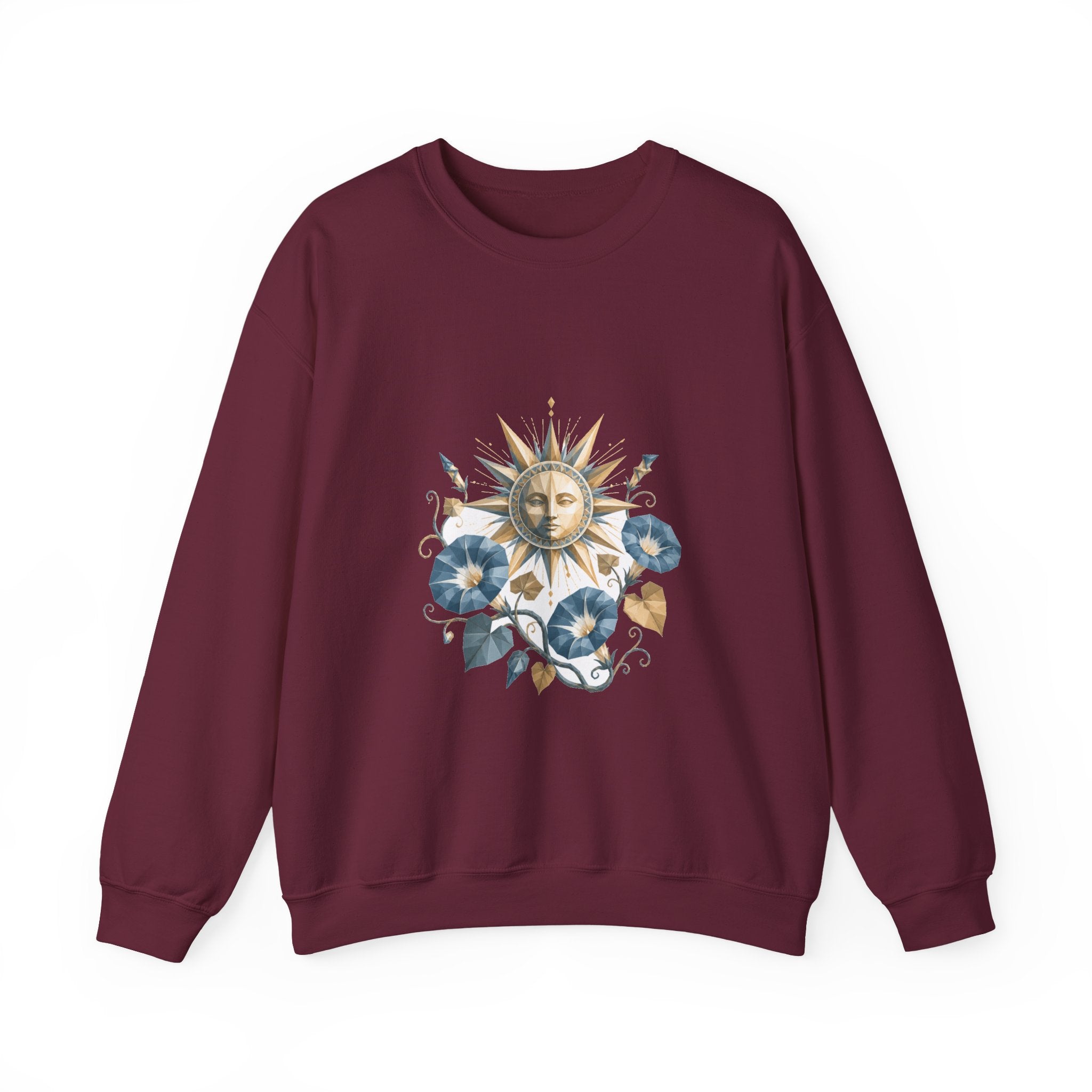 Matching Couple Sweatshirt - Sun & Moon Matching Couple Crewneck Sweatshirt Geometric Art His Hers Couple Gift - Design B