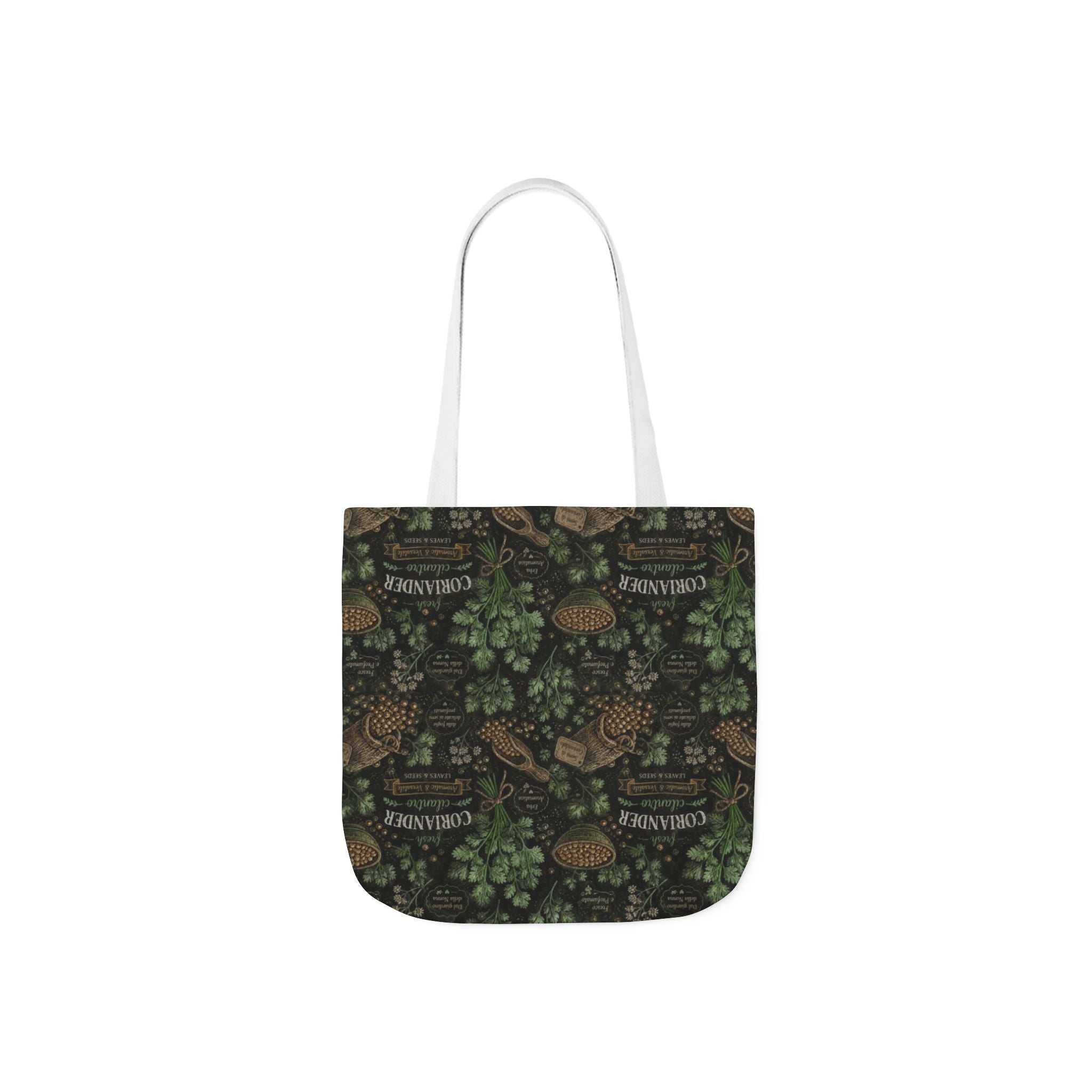 Coriander & Seeds Canvas Tote Bag Mediterranean Kitchen Chalk Art Design Italian Cottagecore Gift