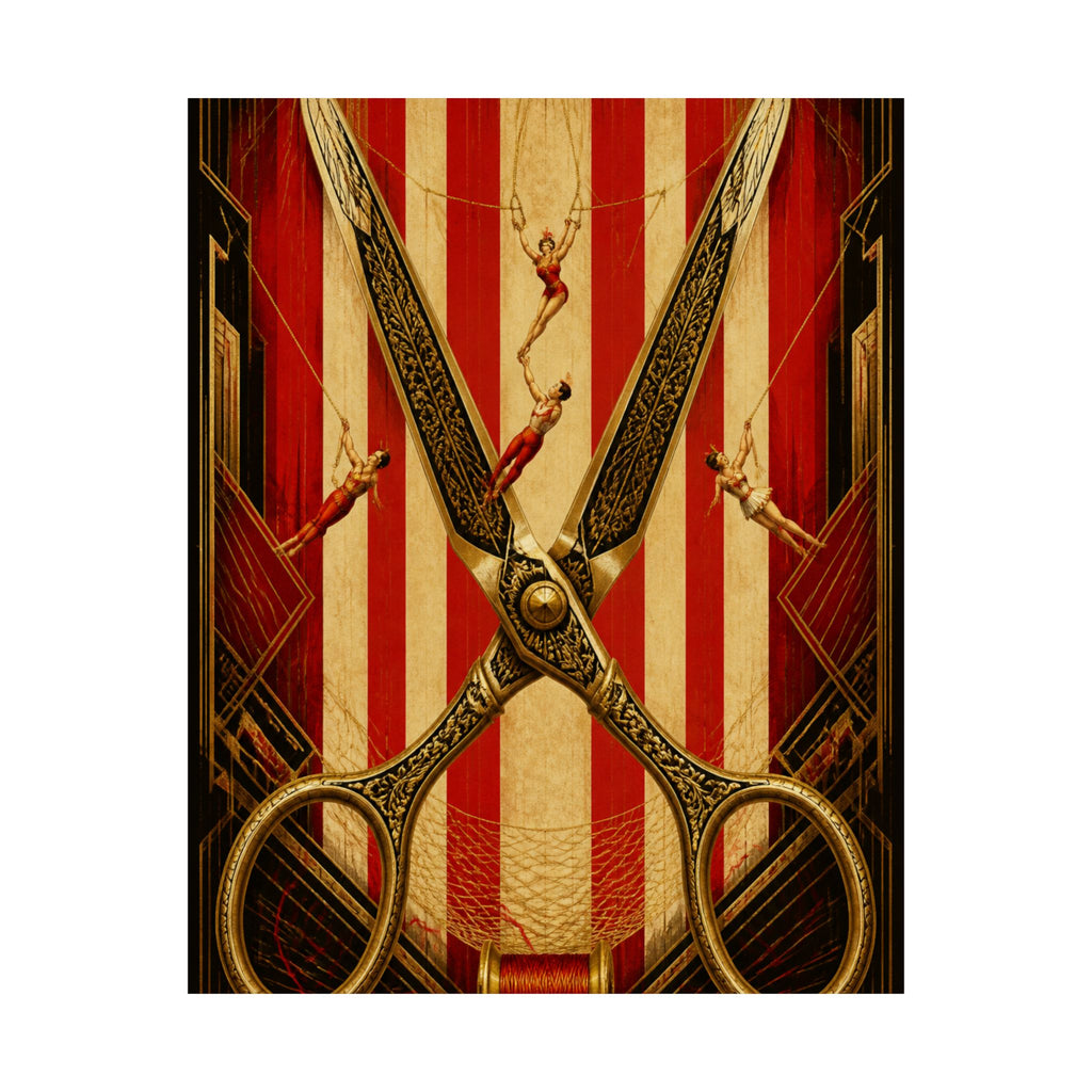 Giant Scissors Trapeze Wall Art Poster 18×24 Art Deco Entryway Decor Maximalist Print