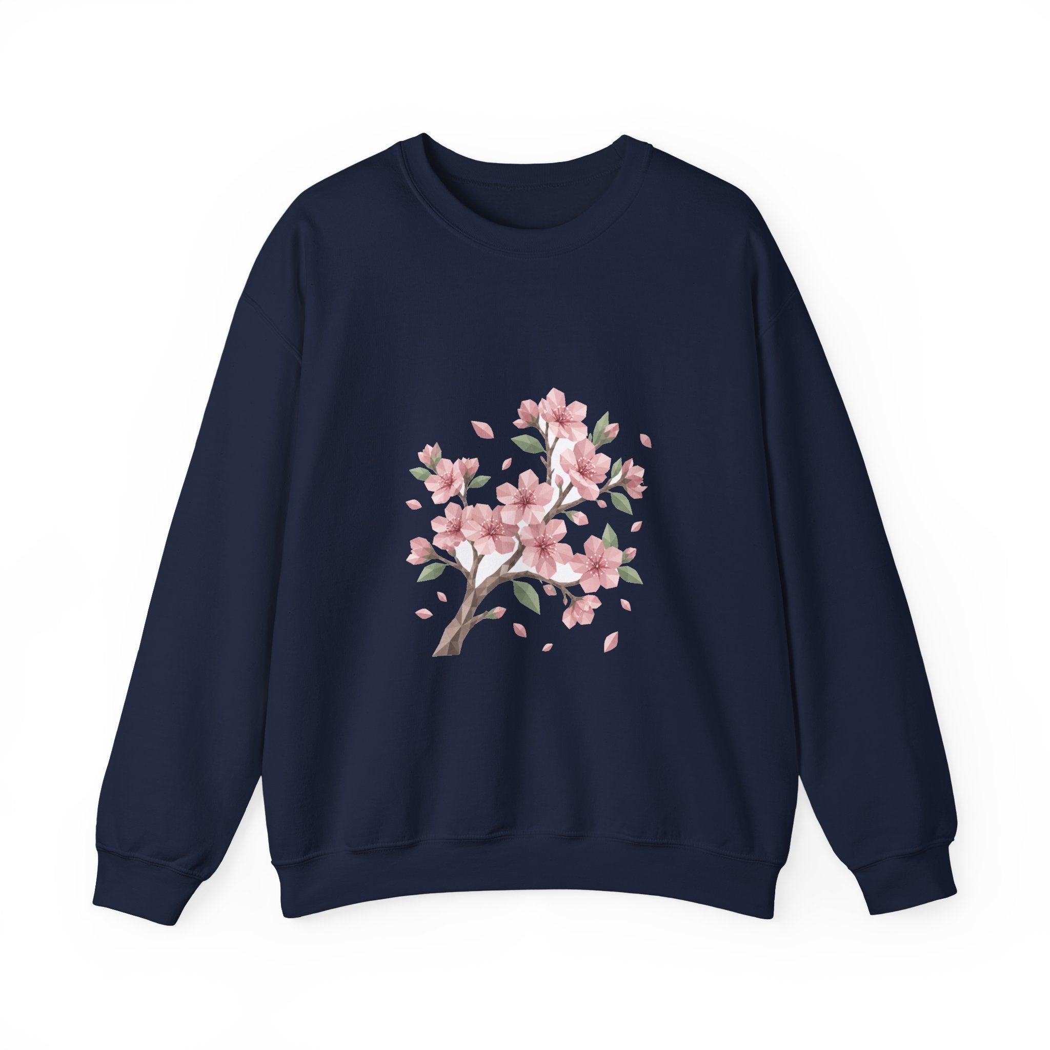 Matching Couple Sweatshirt - Cherry Blossom & Maple Leaf Matching Couple Premium Fleece Sweatshirt Geometric Art His Hers Love Gift - Design A
