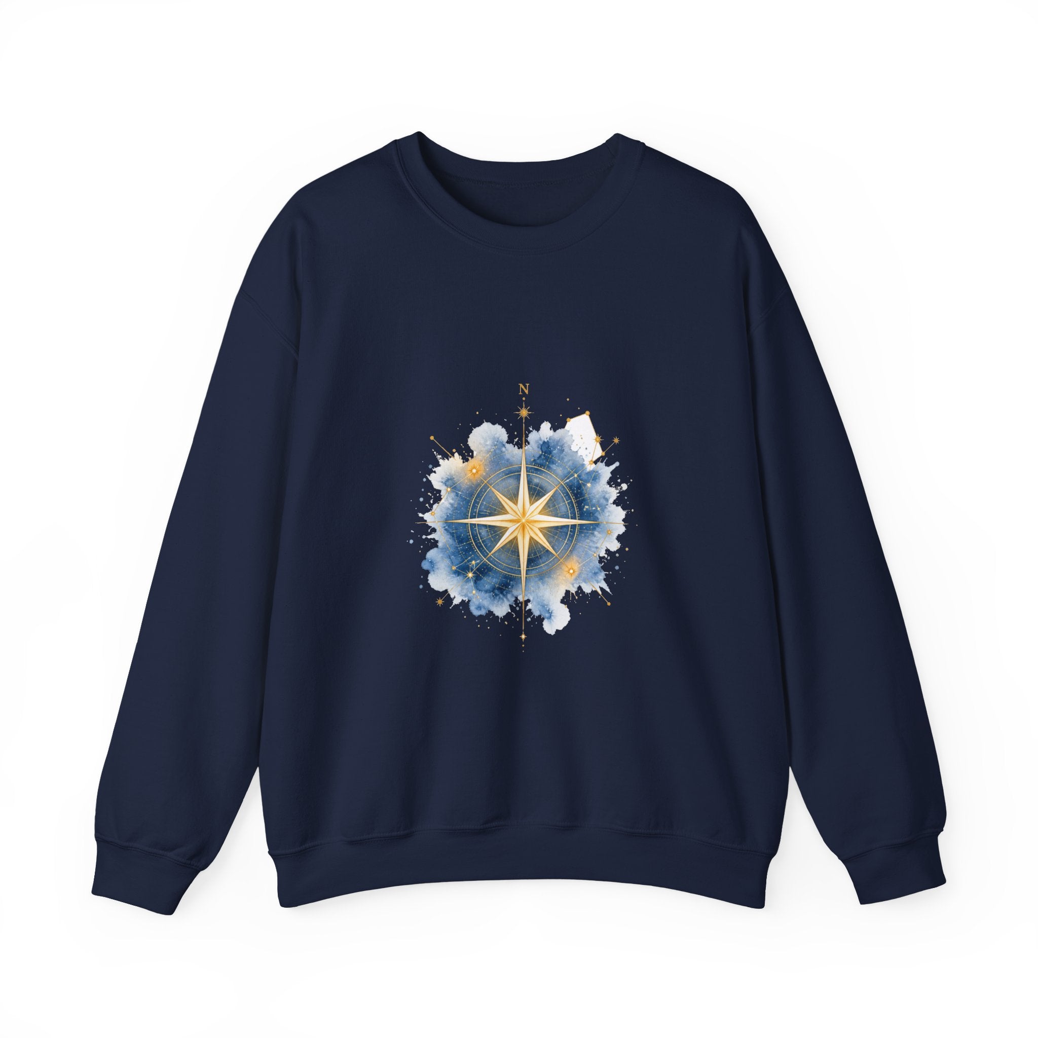 Matching Couple Sweatshirt - Shooting Star & North Star Matching Couple Comfort Colors Crew Watercolor Art His Hers Birthday Gift - Design B