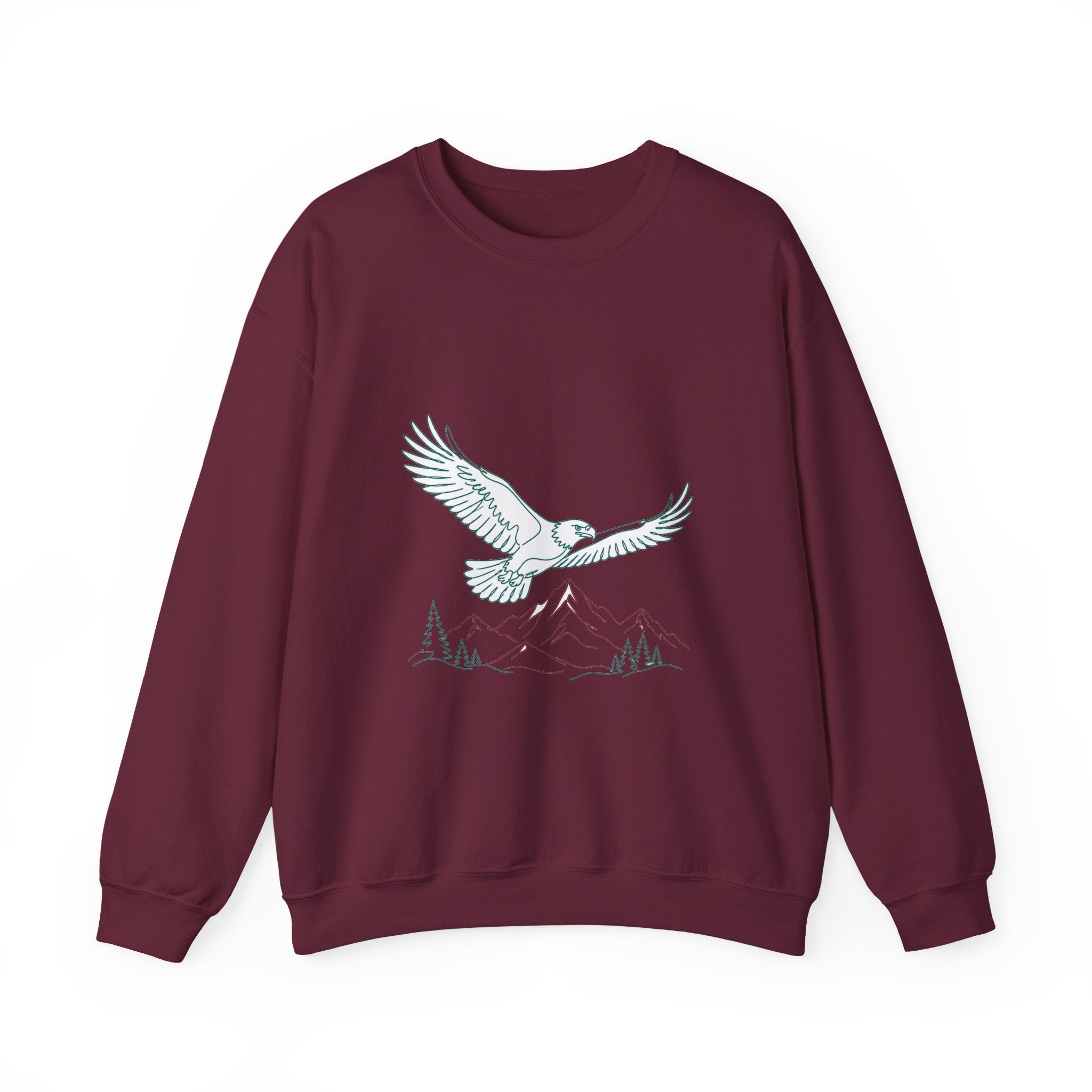 Matching Couple Sweatshirt - Eagle & Whale Matching Couple Crewneck Sweatshirt Minimalist Art His Hers Valentine Gift - Design A