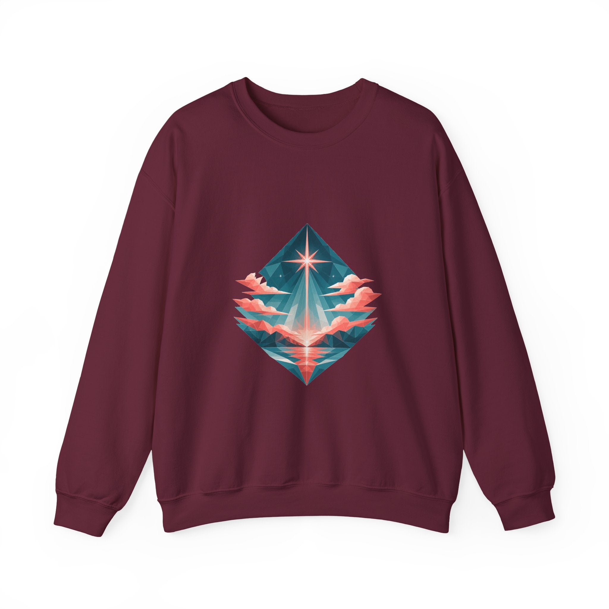 Matching Couple Sweatshirt - Evening & Morning Star Matching Couple Comfort Colors Crew Geometric Art His Hers Love Gift - Design A