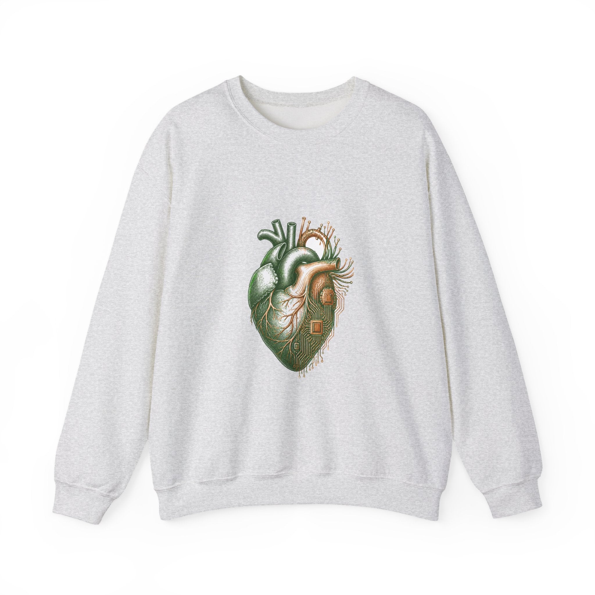 Matching Couple Sweatshirt - Robot & Heart Matching Couple Crewneck Sweatshirt Hand-Drawn Art His Hers Best Friend Gift - Design B